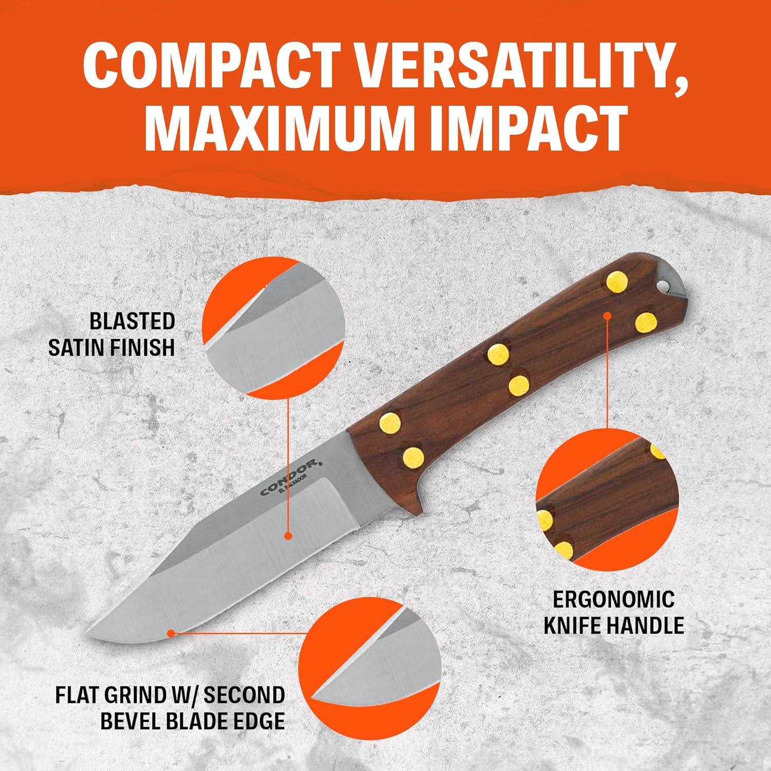 Cuchillo de Caza Condor Lifeland - Acero Inoxidable 440C - Mango de Nogal
