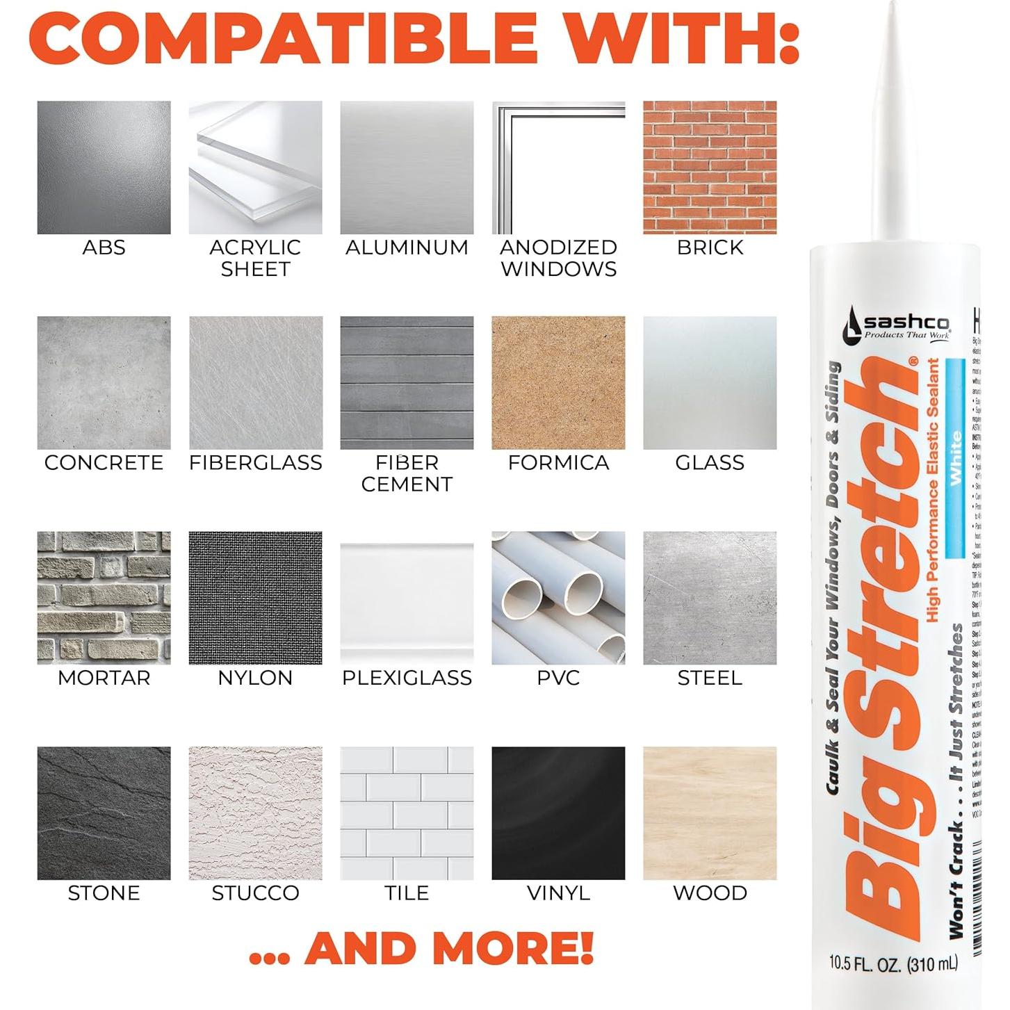 Sellador Elástico Sashco Big Stretch Marrón Oscuro 297g