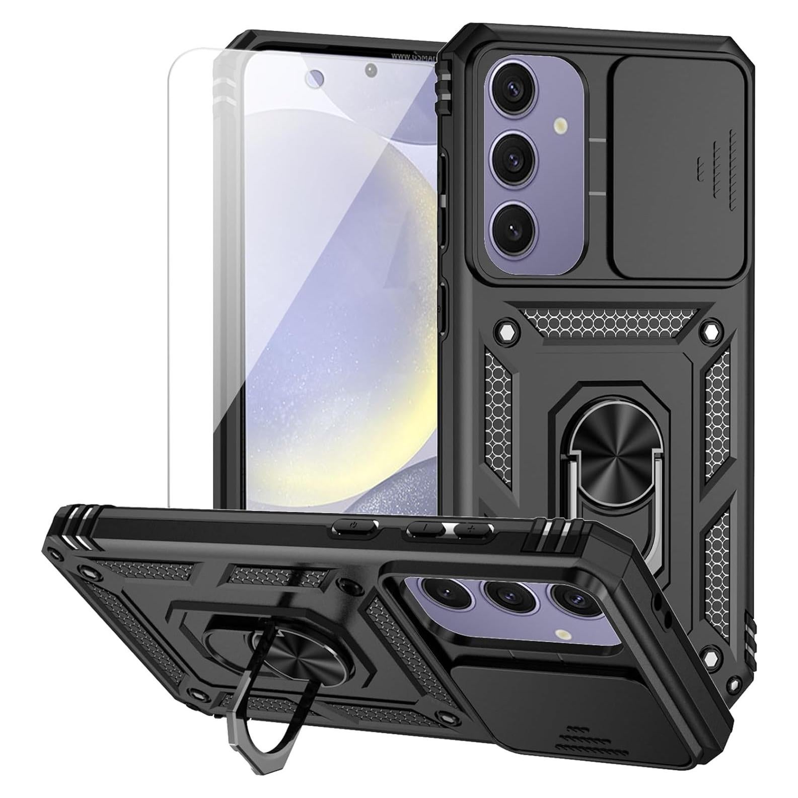 Funda protectora Samsung Galaxy S24 FE con soporte y cámara