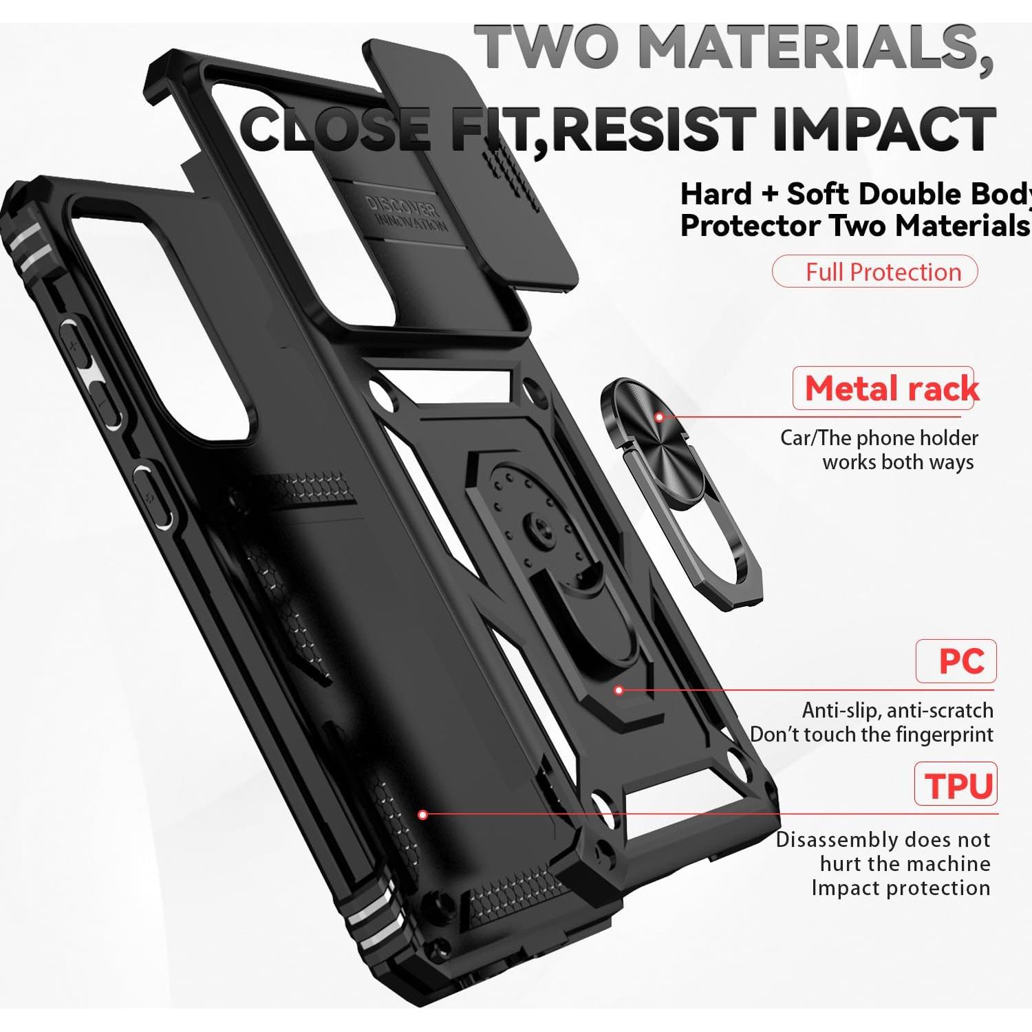 Funda protectora Samsung Galaxy S24 FE con soporte y cámara