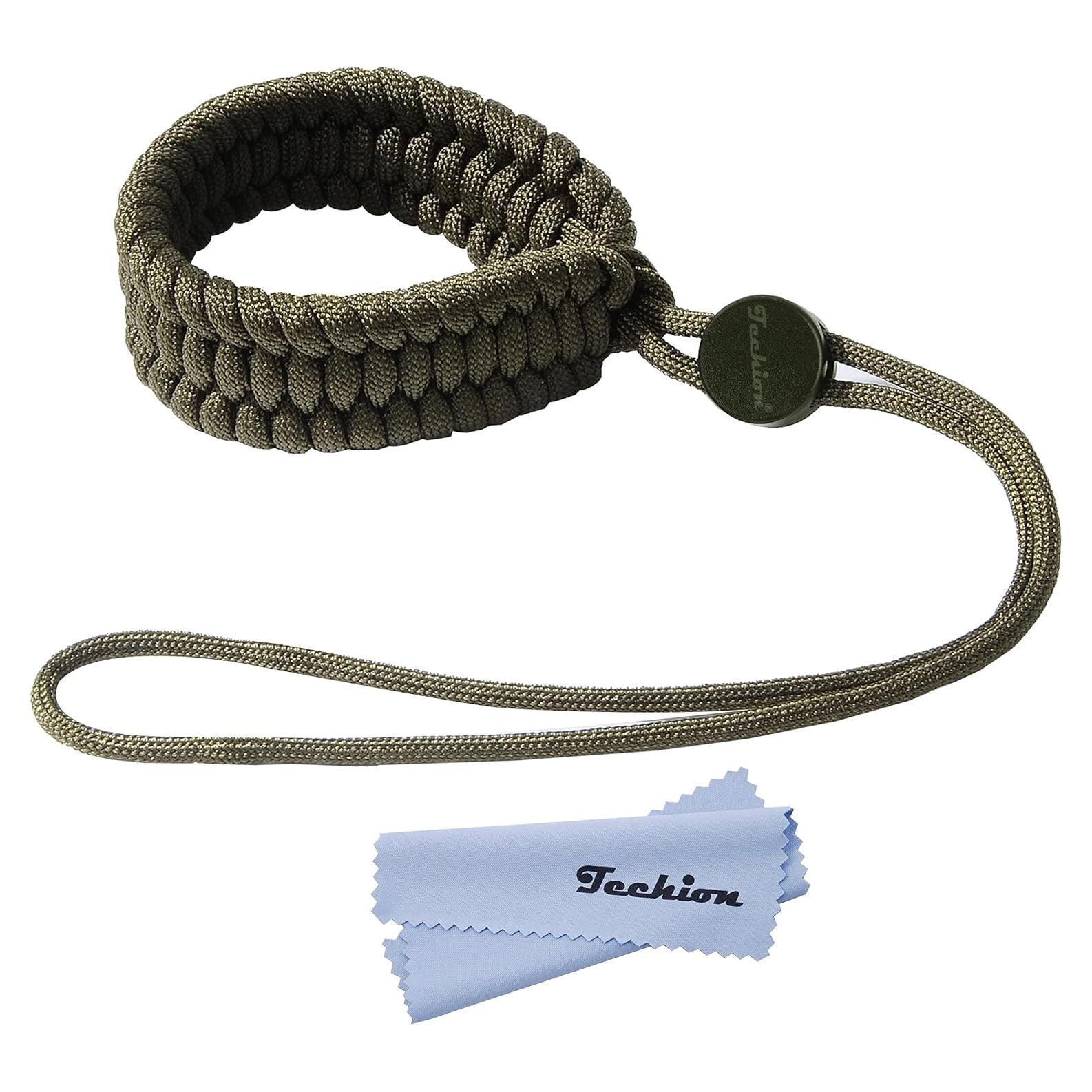 Correa de Muñeca Ajustable Paracord 550 Verde Militar para Cámara
