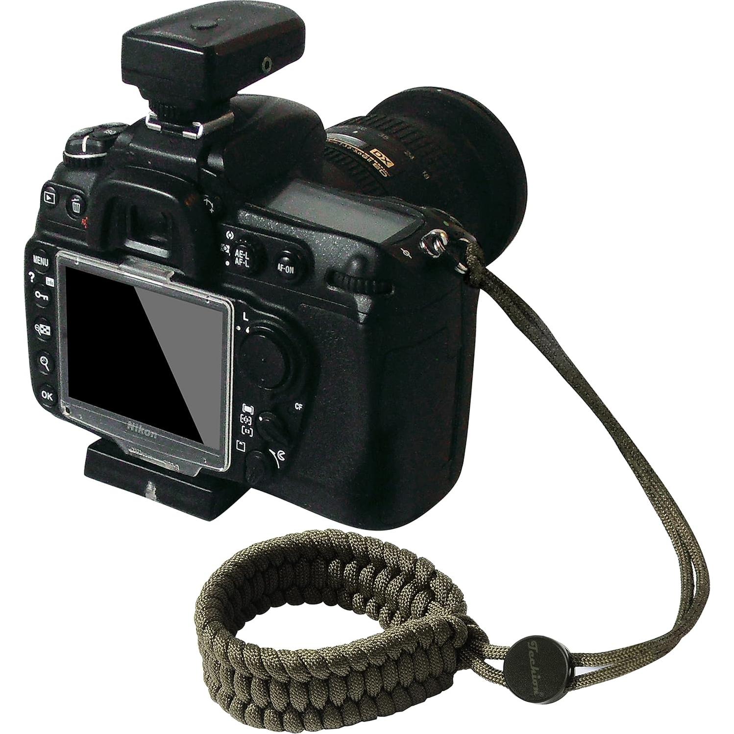 Correa de Muñeca Ajustable Paracord 550 Verde Militar para Cámara