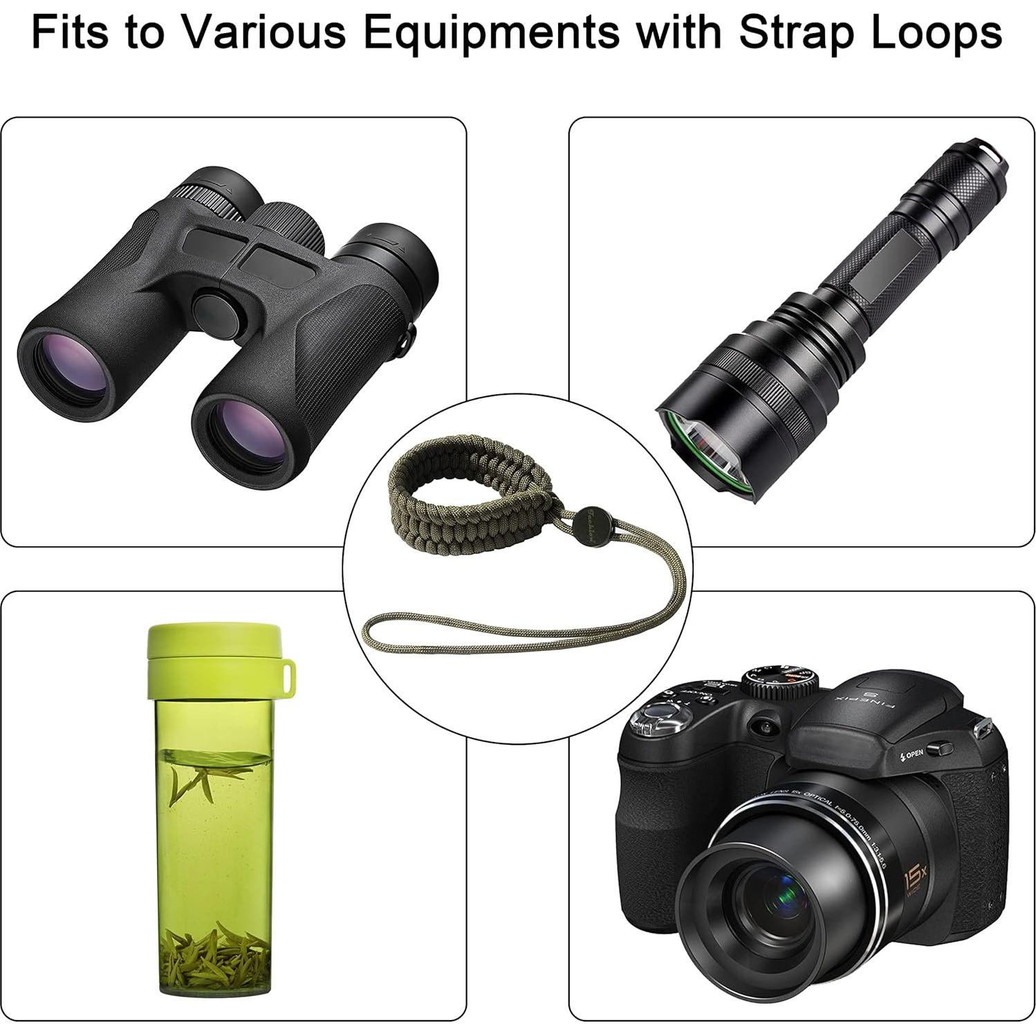 Correa de Muñeca Ajustable Paracord 550 Verde Militar para Cámara