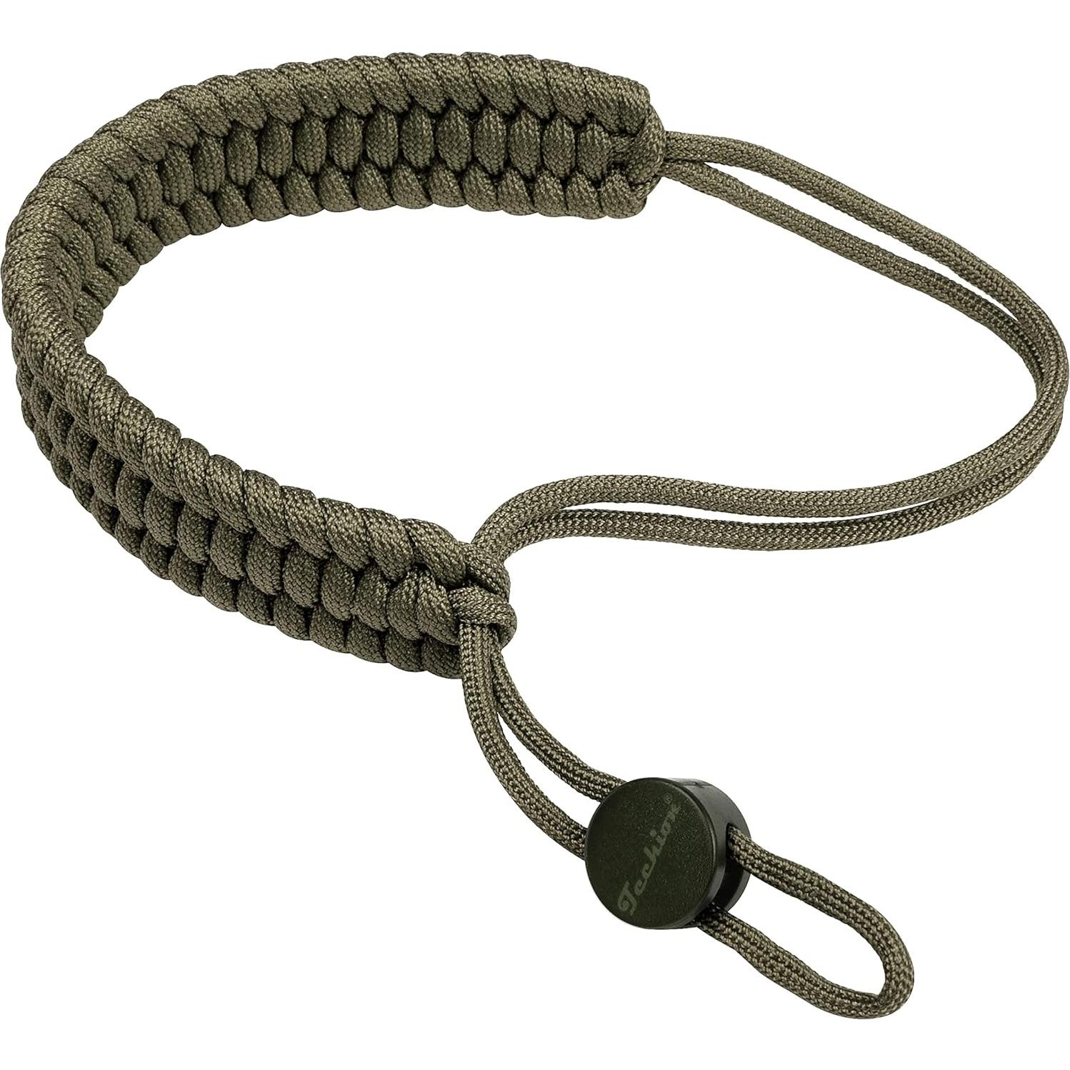 Correa de Muñeca Ajustable Paracord 550 Verde Militar para Cámara