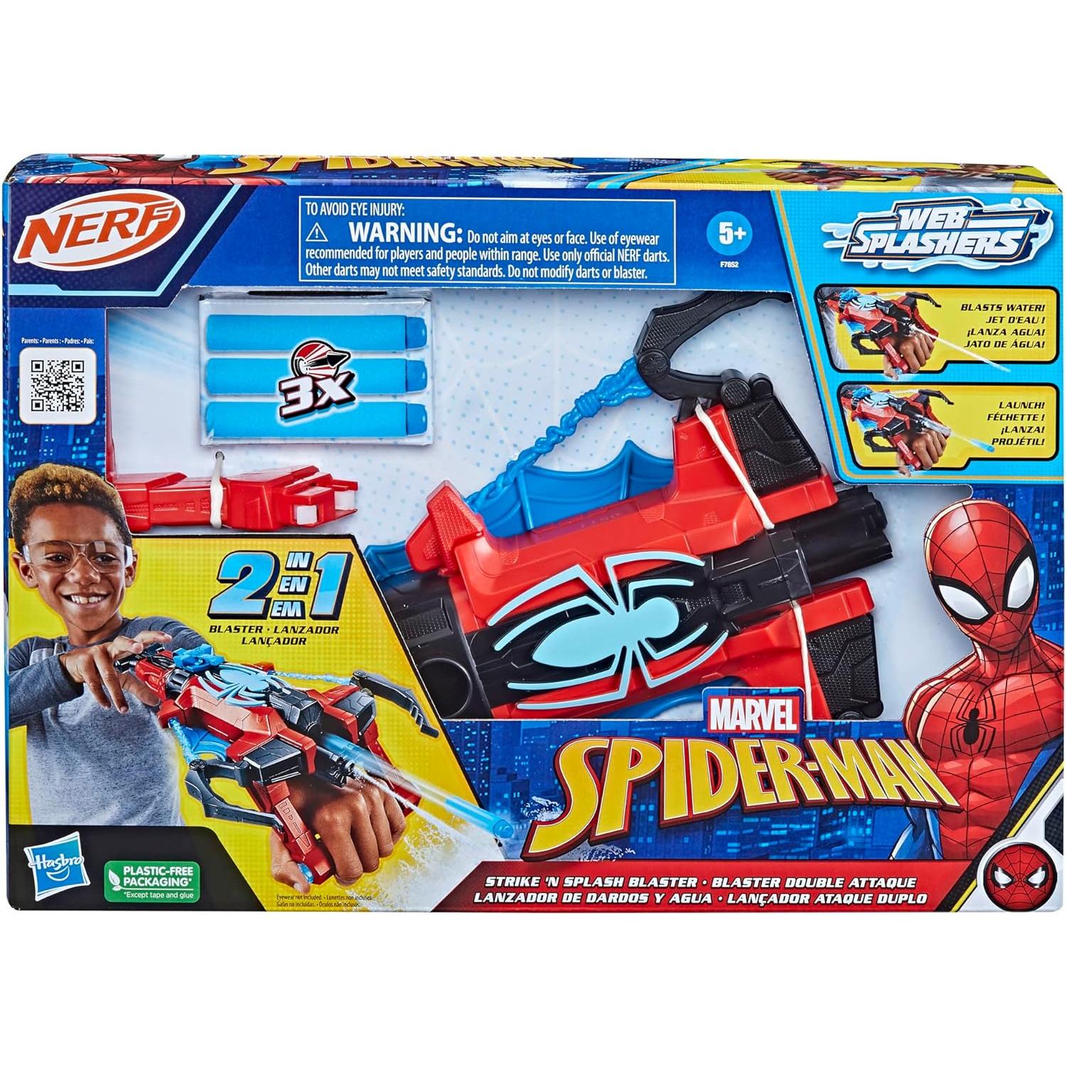 Blaster Nerf Spider-Man Strike N Splash 2 en 1 - Hasbro