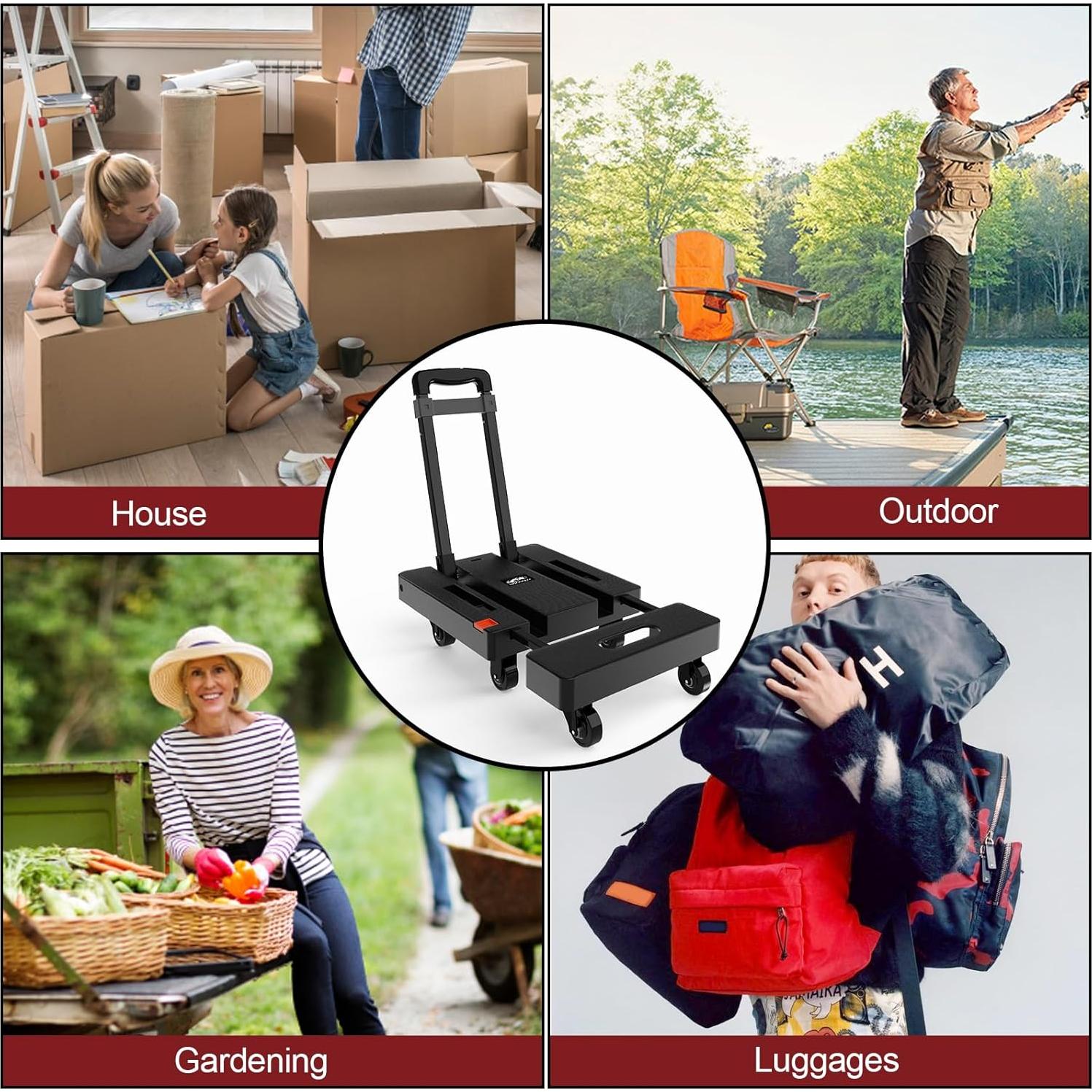 Carro de Mano Plegable SOLEJAZZ 226.8 kg Negro