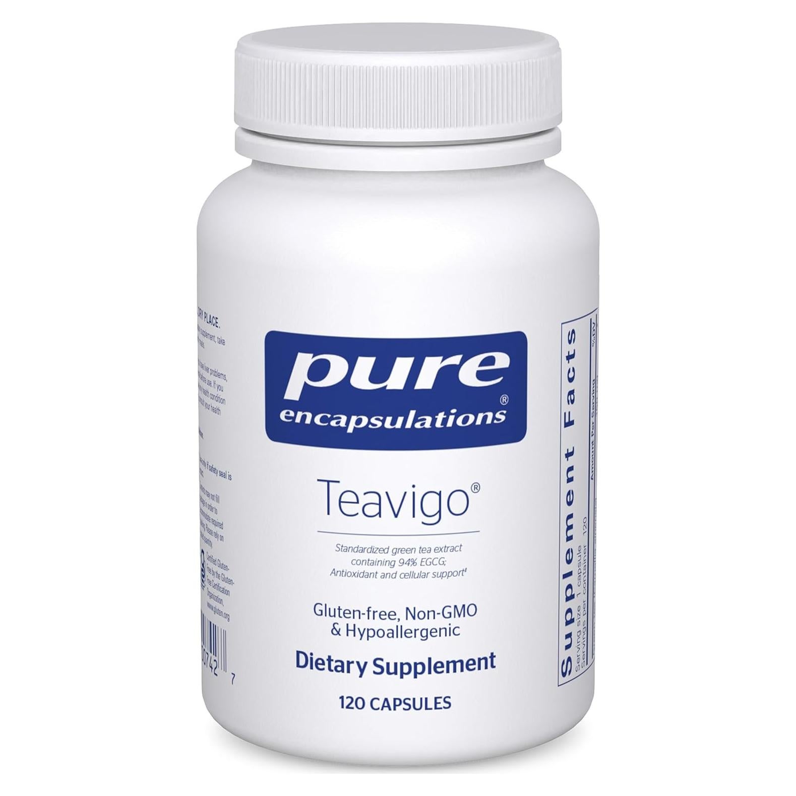 Suplemento Antioxidante Teavigo Pure Encapsulations 120 Cápsulas