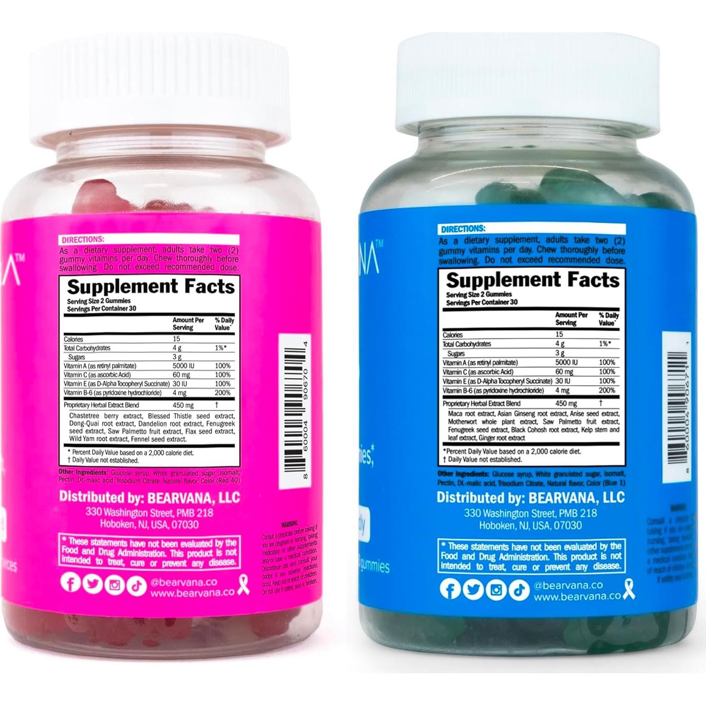 Gomas de Soporte Herbal Bearvana para Mujeres - 120 Gomas