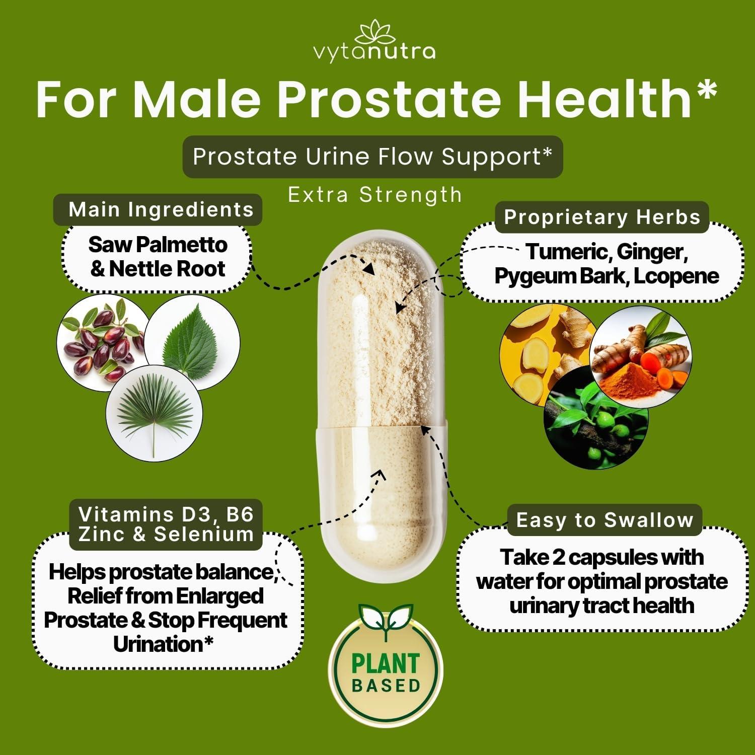 Suplemento Prostático Vytanutra 60 Cápsulas - Palmetto, Zinc, D3