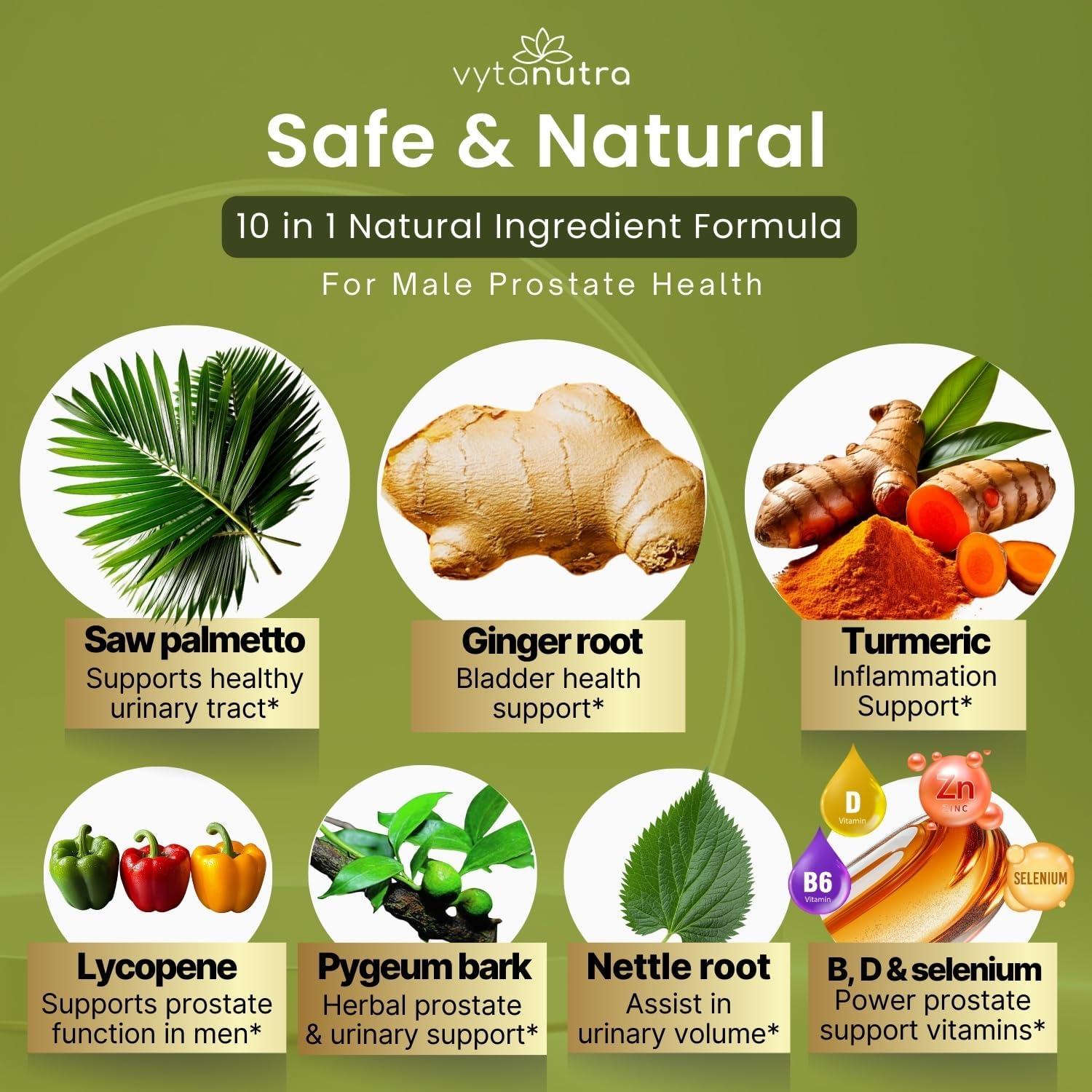 Suplemento Prostático Vytanutra 60 Cápsulas - Palmetto, Zinc, D3