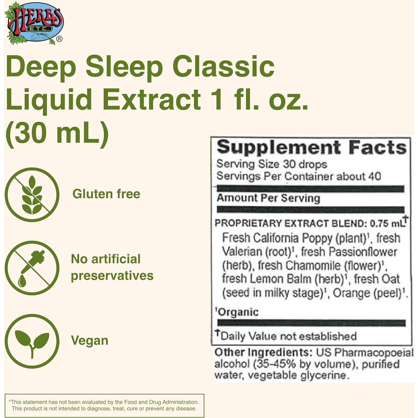 Suplemento Herbal Sueño Profundo Herbs Etc. 30 ml