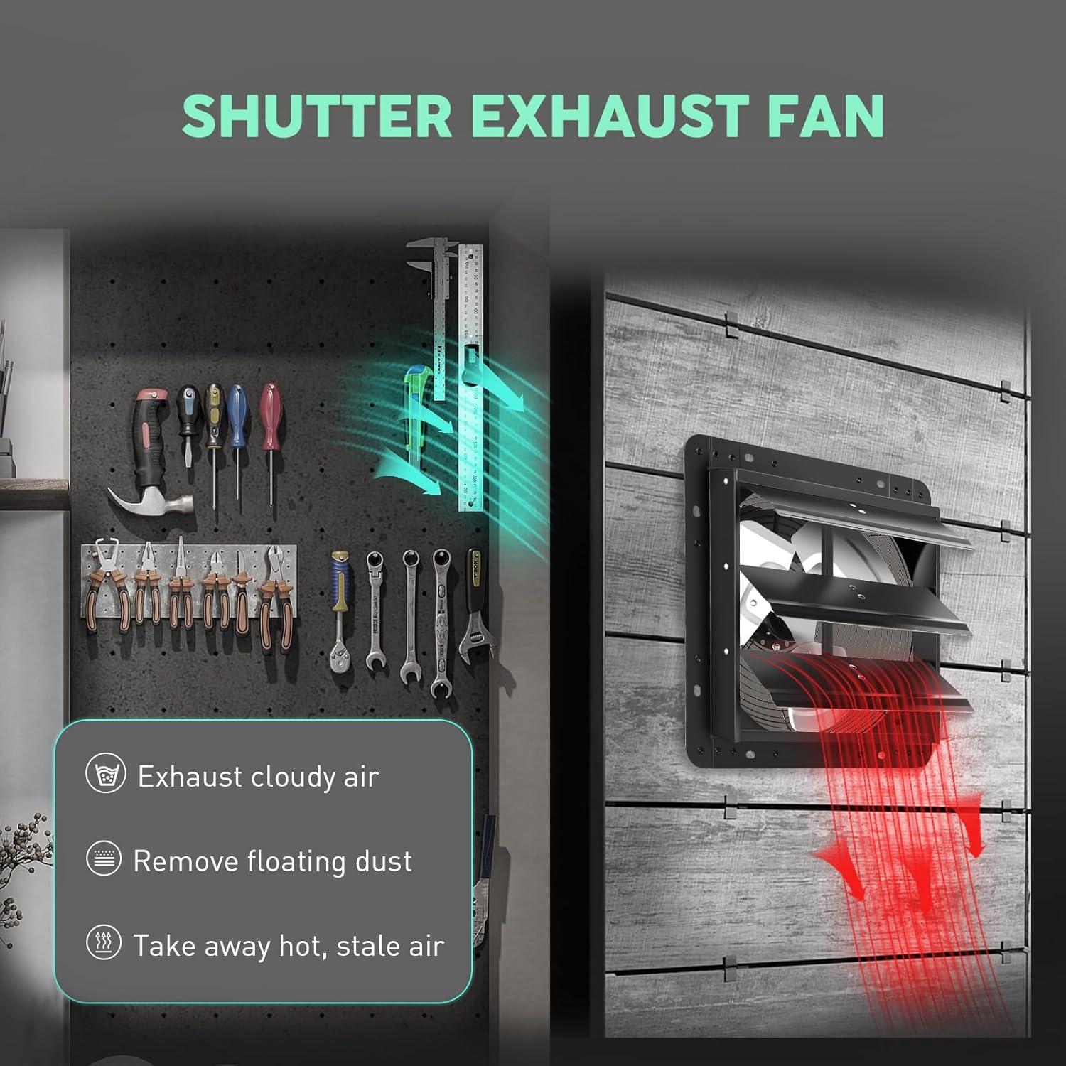 Ventilador de Escape YOZON 30.48 cm con Obturador Automático