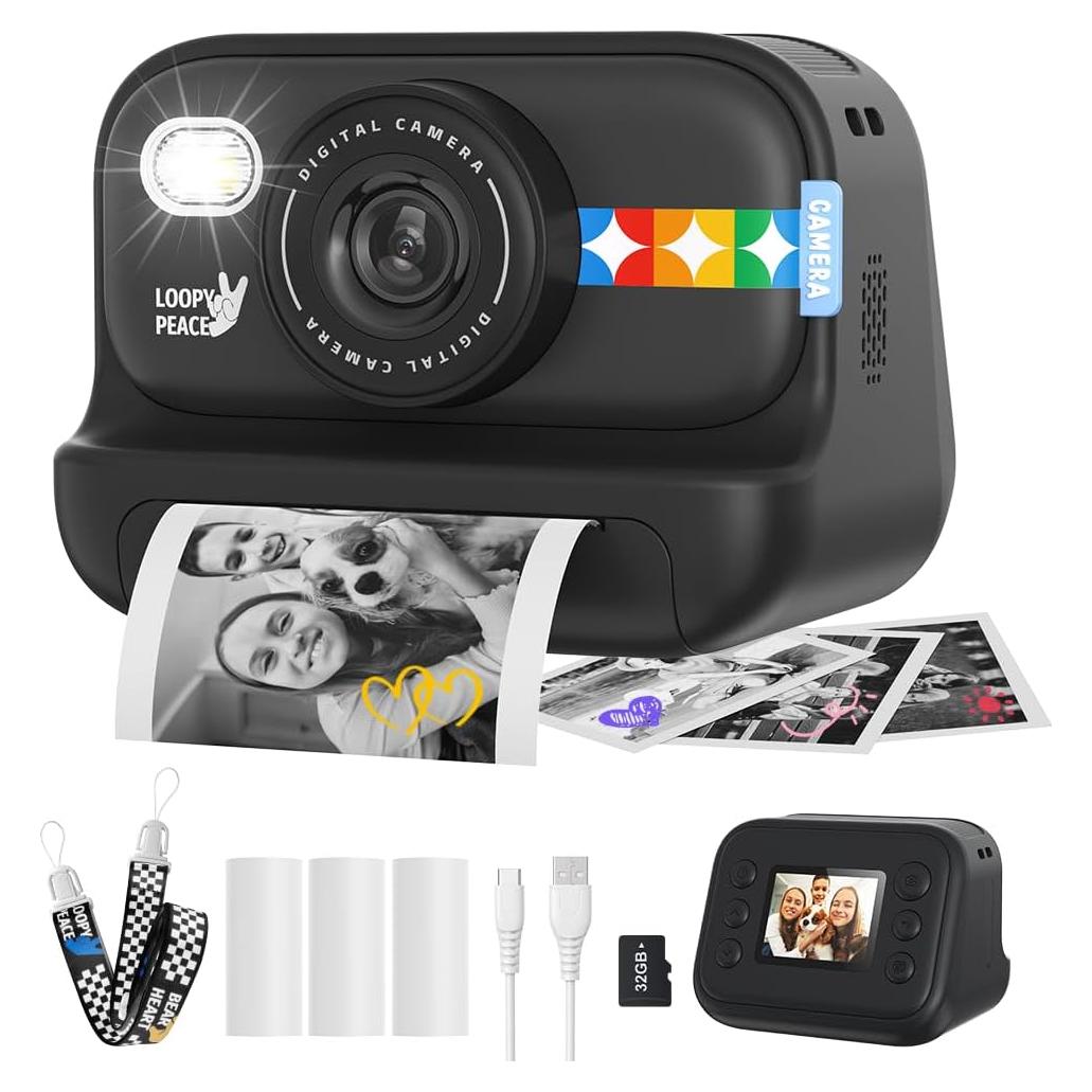 Cámara Instantánea para Niños Orantronx 48MP 1080P Negra