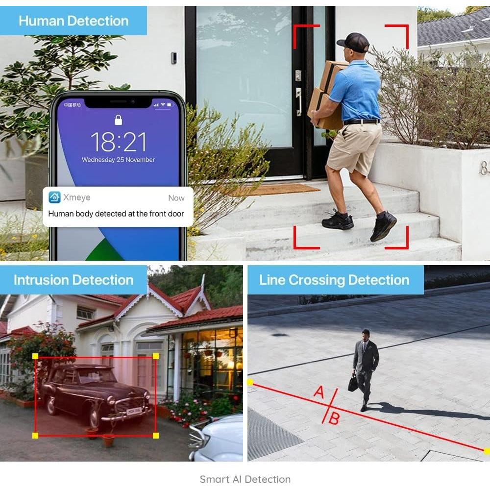 Sistema de Cámara de Seguridad Inalámbrica EVERSECU 4CH 2MP HD