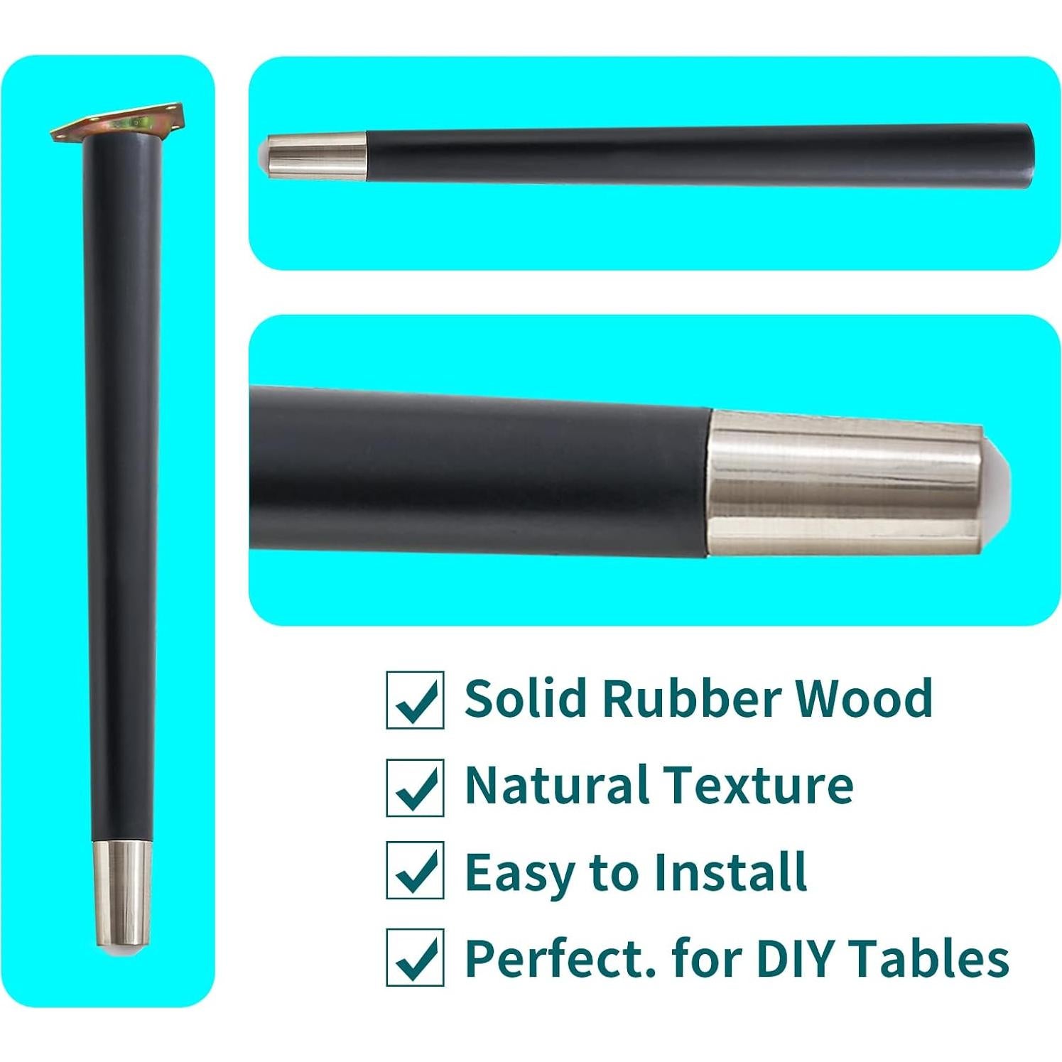 Patas de Mesa de Madera TEMI 40.64 cm - Conjunto de 4 Piezas