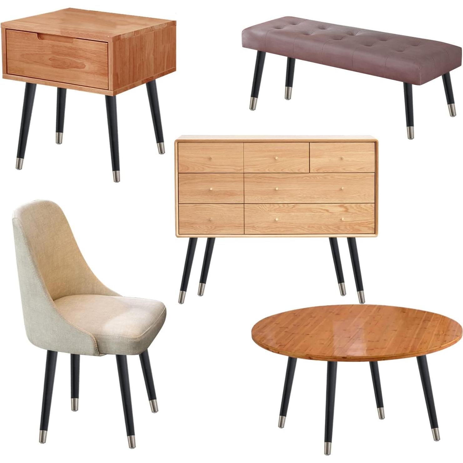 Patas de Mesa de Madera TEMI 40.64 cm - Conjunto de 4 Piezas