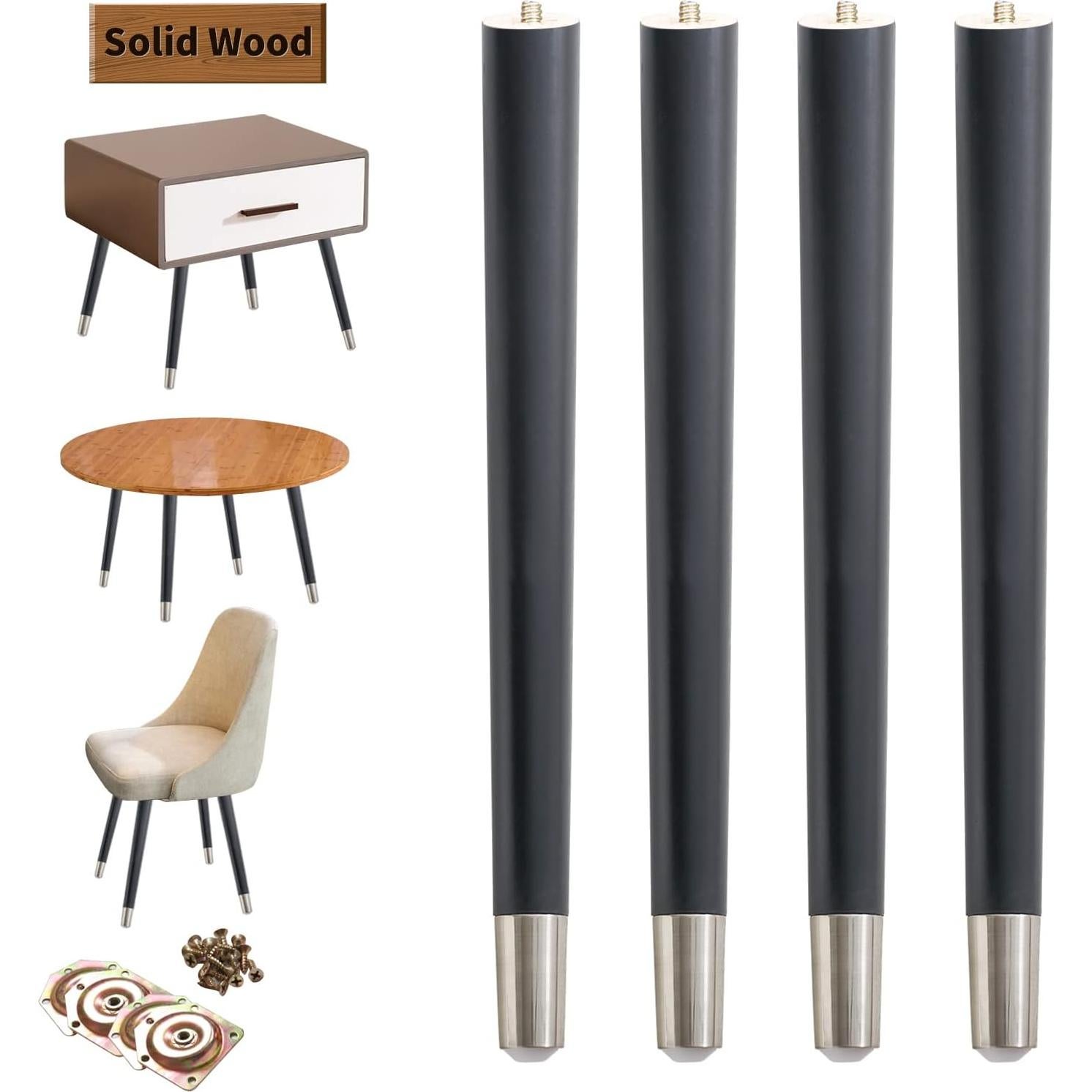 Patas de Mesa de Madera TEMI 40.64 cm - Conjunto de 4 Piezas