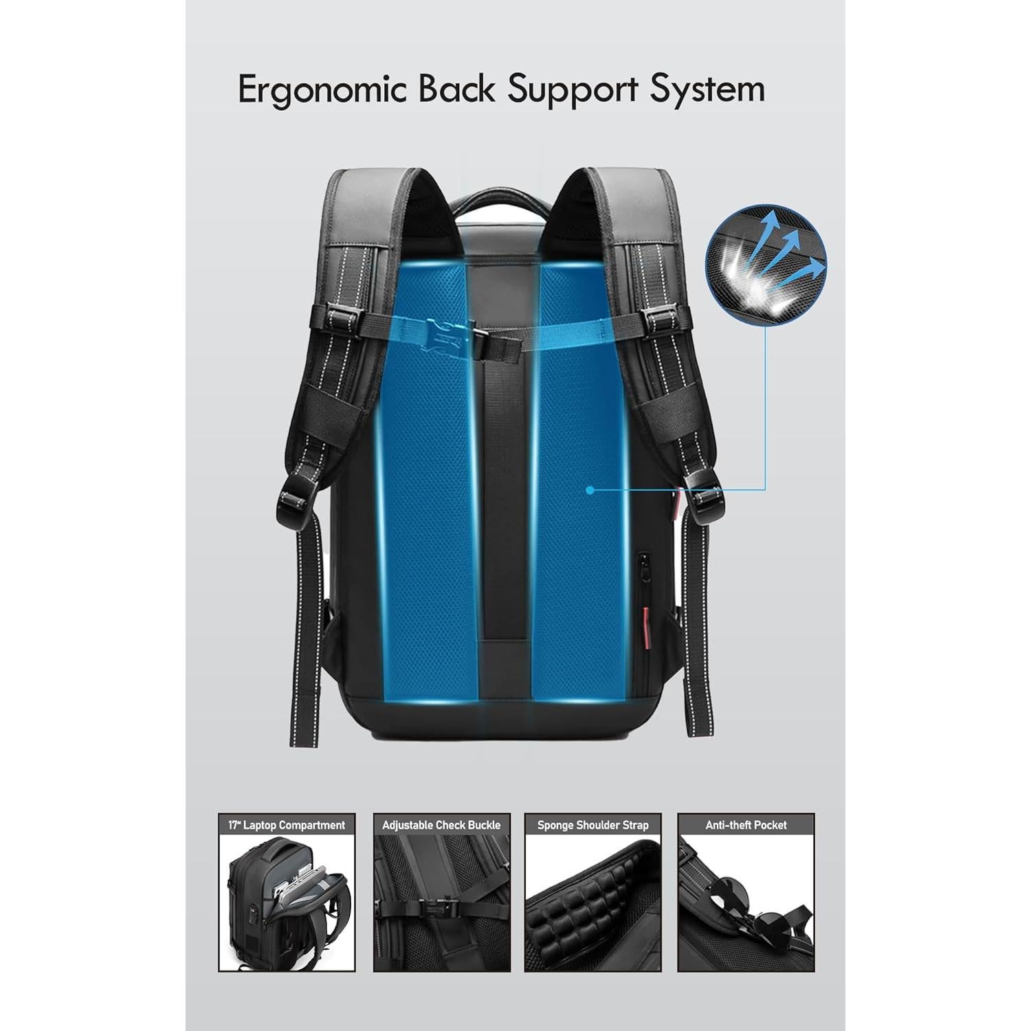 Mochila de Viaje Expandible 80L IKYWT con Bomba al Vacío