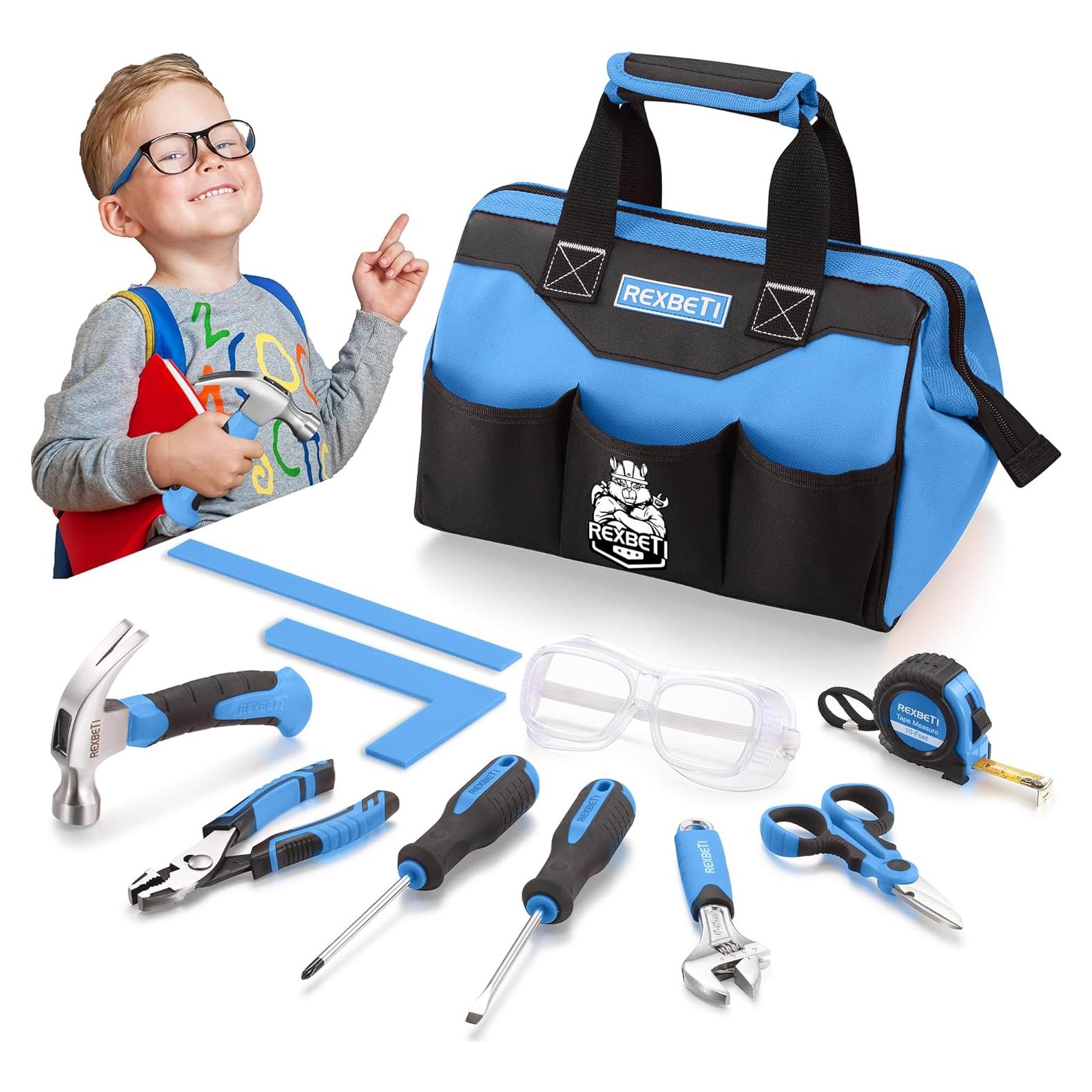 Kit de Herramientas para Niños REXBETI 10 Piezas Azul