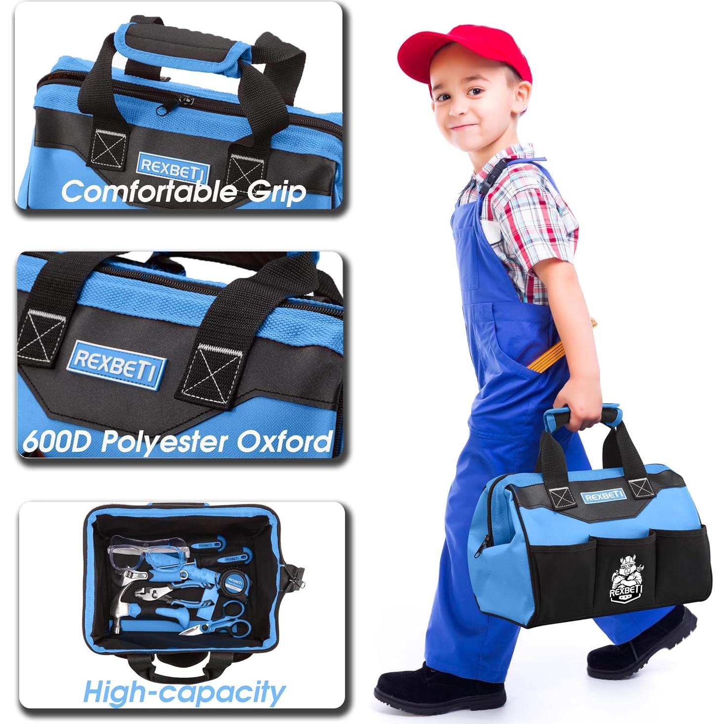 Kit de Herramientas para Niños REXBETI 10 Piezas Azul