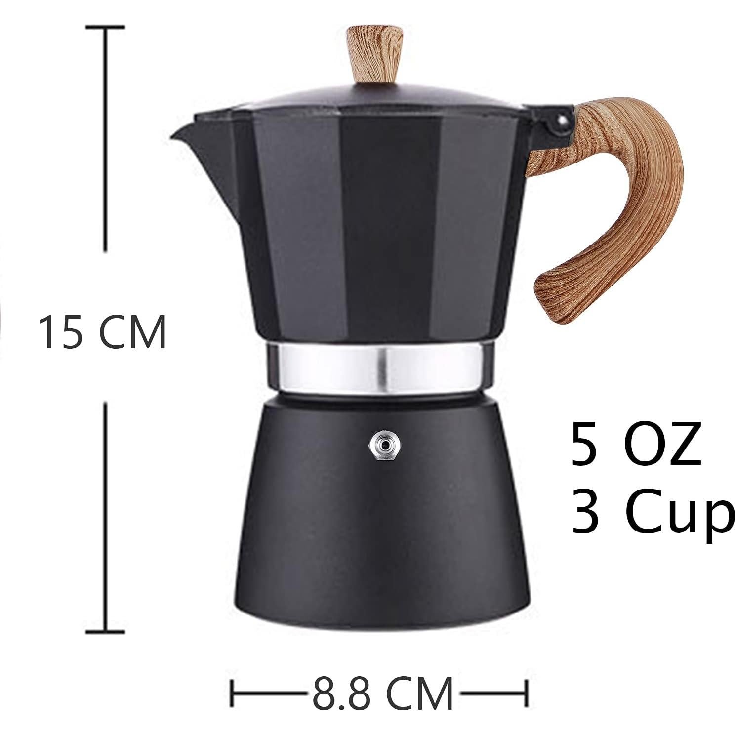 Cafetera Moka Italiana AIFUSI 3 Tazas 150 ml Manual