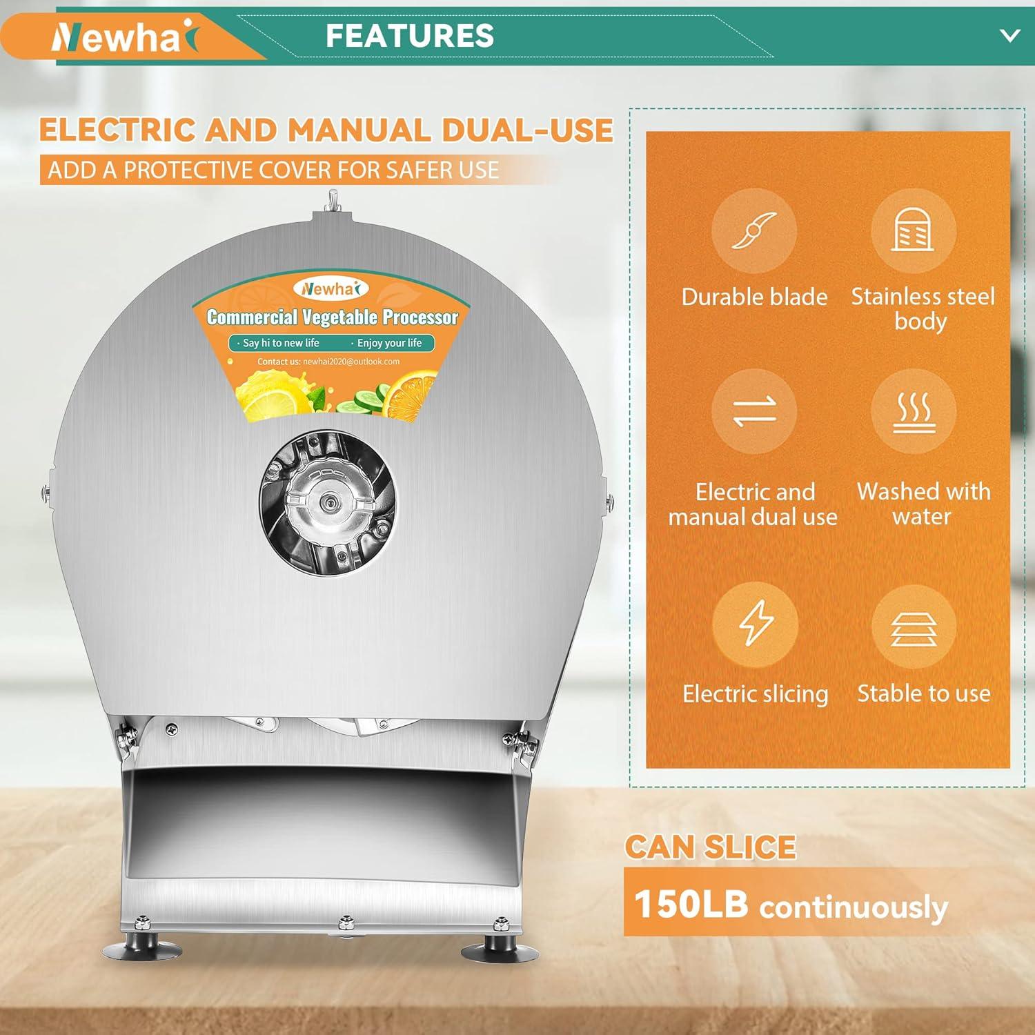 Cortadora de Verduras Eléctrica Newhai 0-10mm Acero Inoxidable