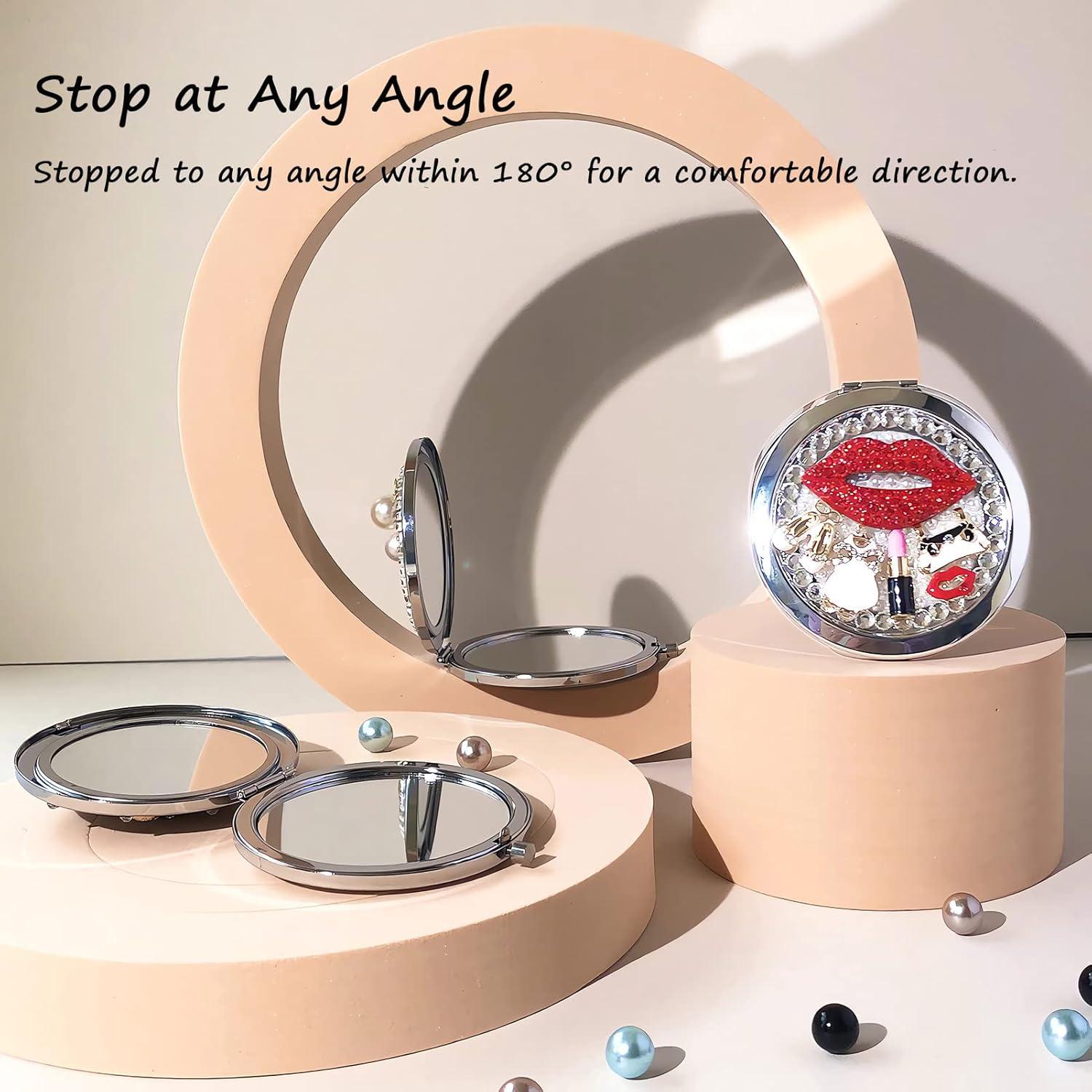 Espejo Compacto Portátil Amanman 1x/2x Aqua 7.62cm