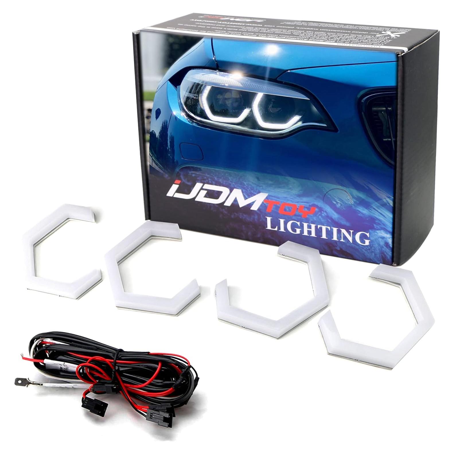 Kit Iluminación LED Halo Ring iJDMTOY 7000K Xenón Blanco 80mm