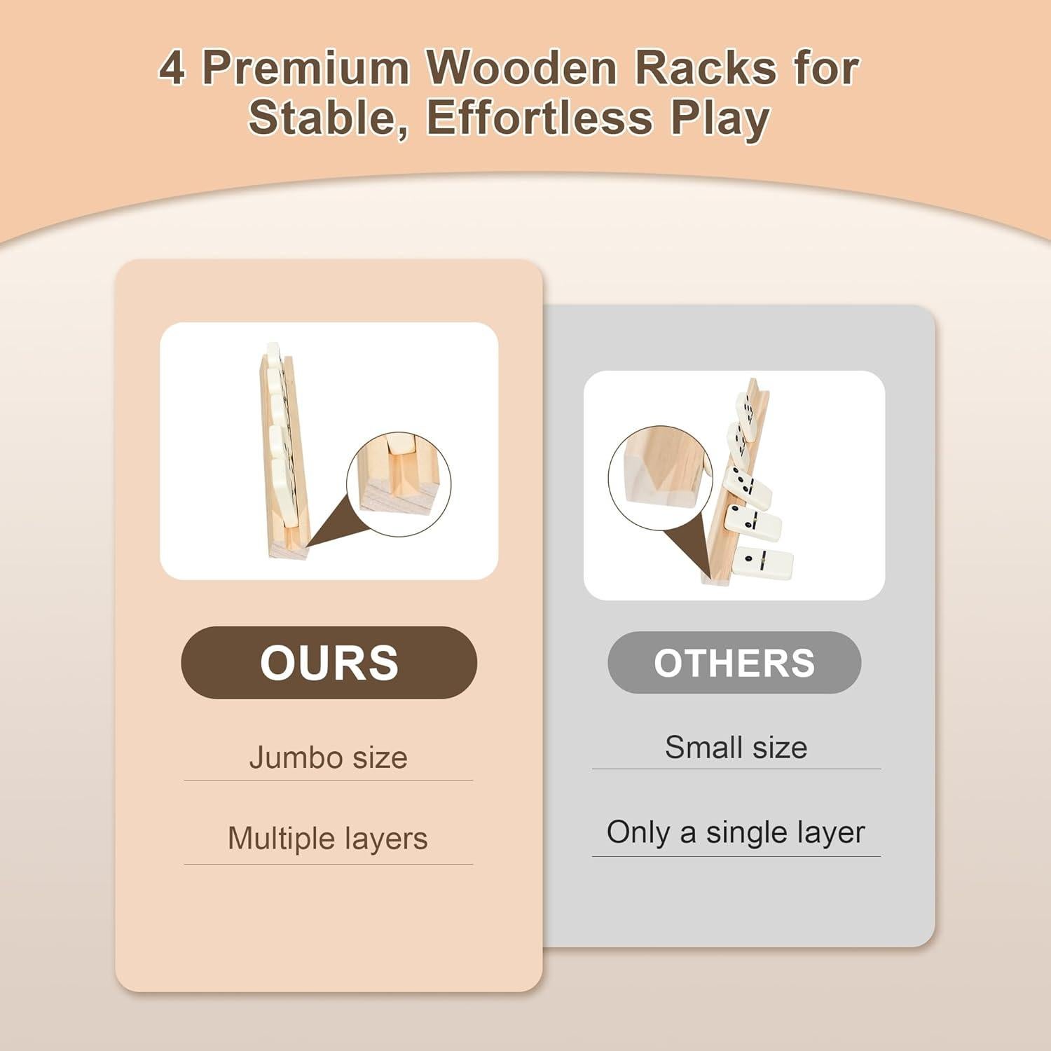 Juego de Dominó MeetYr Life Doble 6 con 28 Fichas y Bandejas