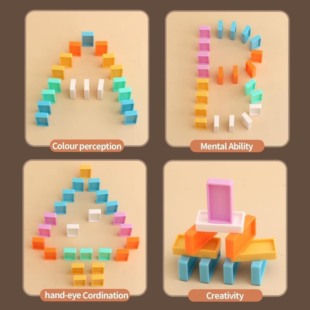 Juguete de tren de dominó B-Qtech 200 piezas para niños 3-8 años