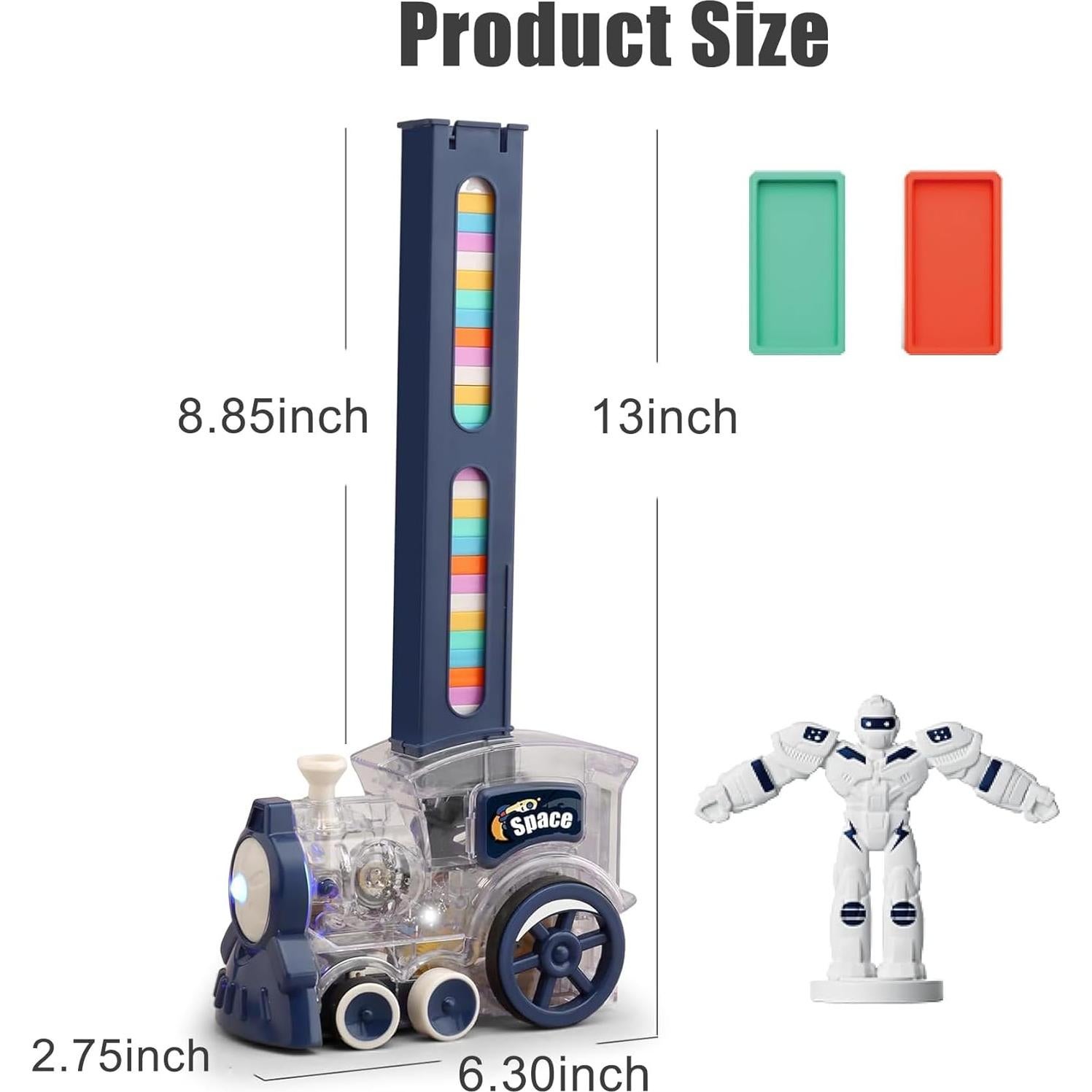 Juguete de tren de dominó B-Qtech 200 piezas para niños 3-8 años