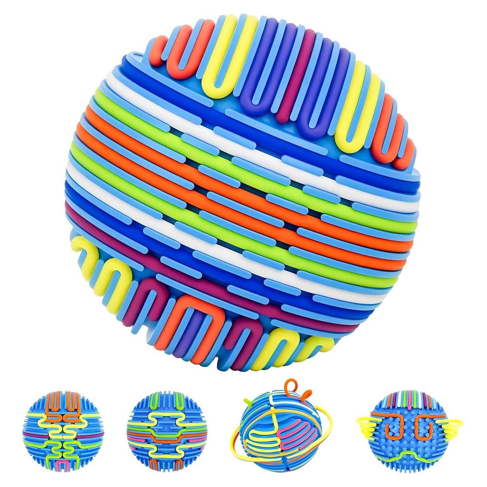 Bola Sensorial Antiestrés Azul 3D DIY para Niños y Adultos