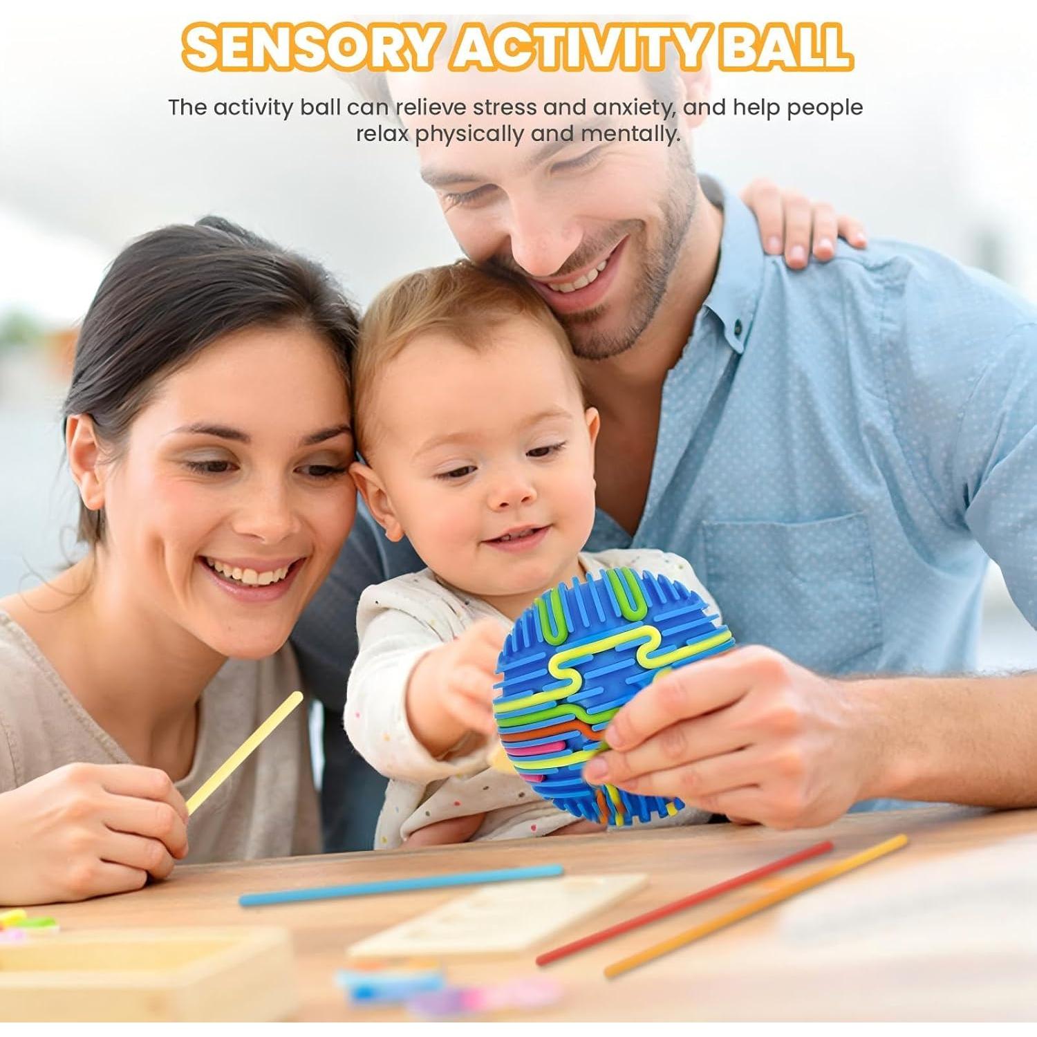 Bola Sensorial Antiestrés Azul 3D DIY para Niños y Adultos