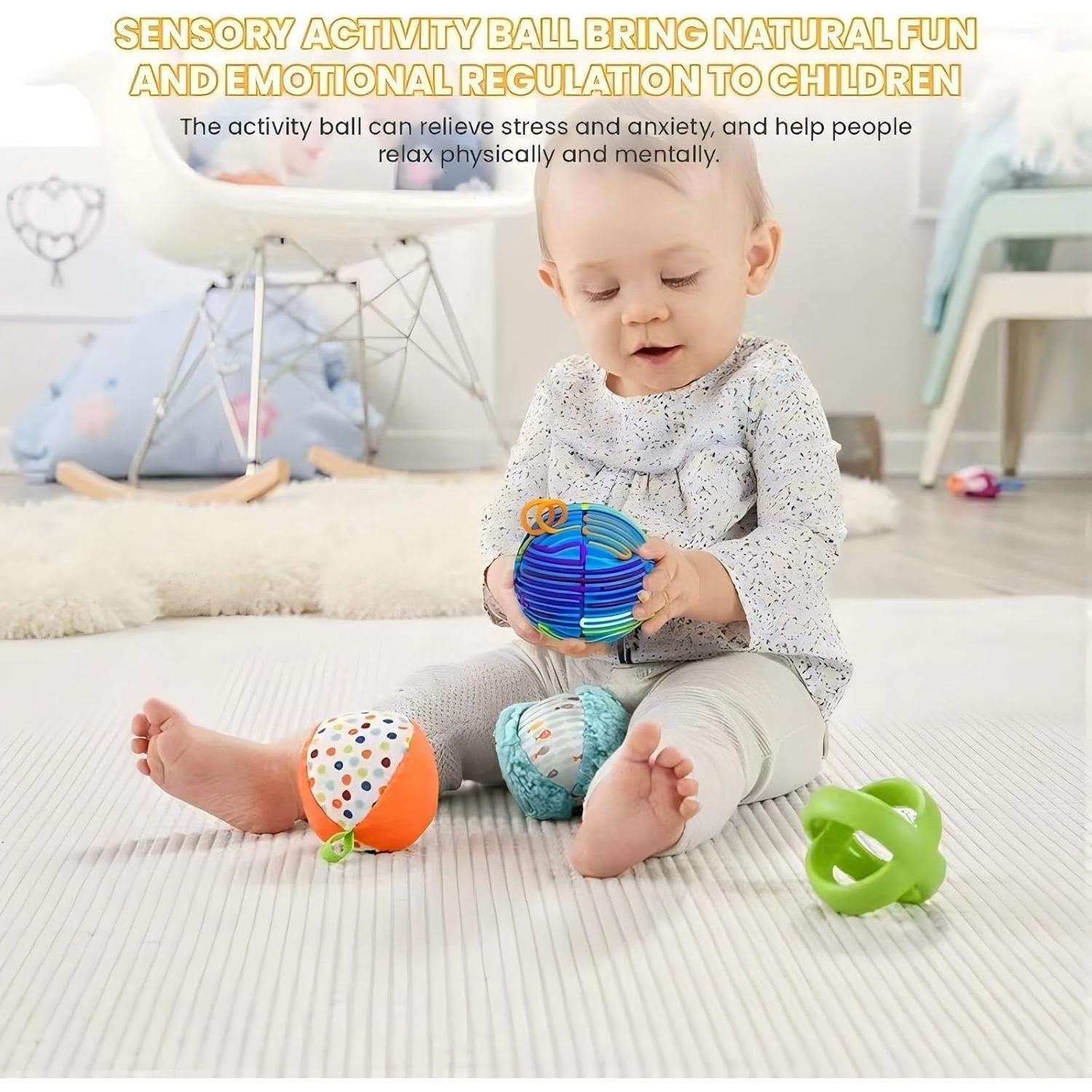 Bola Sensorial Antiestrés Azul 3D DIY para Niños y Adultos