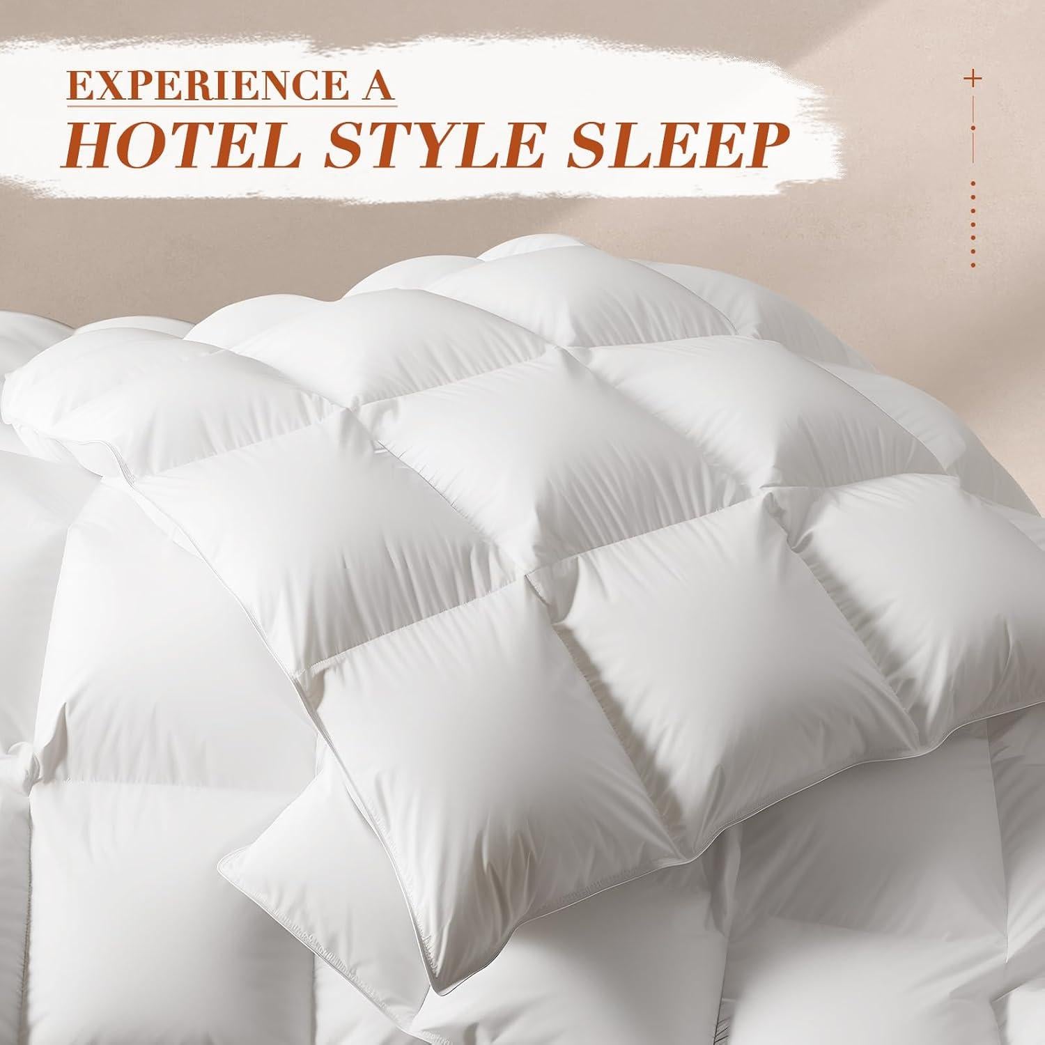 Edredón de Pluma de Ganso Wellos King 1000TC 100% Algodón