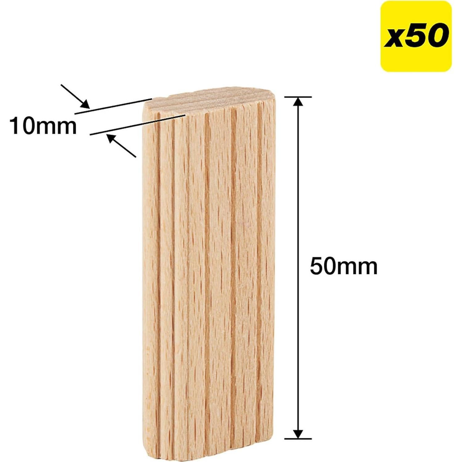 Fichas de Madera de Haya Trend 10 x 50mm 50 Piezas