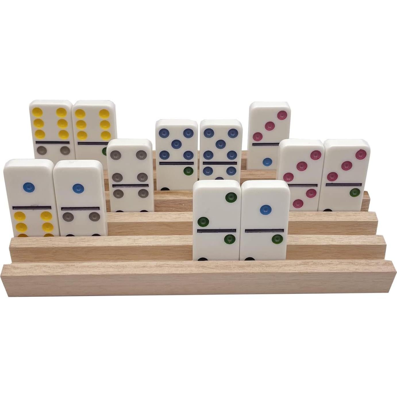 Set de 8 Bandejas de Dominó de Madera SUTIMSHE - Soportes para Fichas