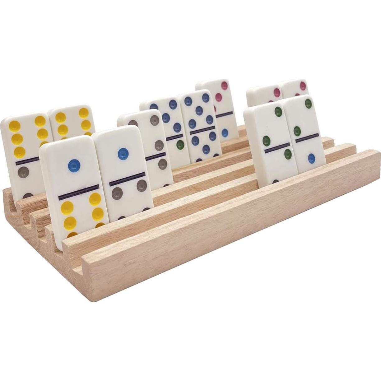 Set de 8 Bandejas de Dominó de Madera SUTIMSHE - Soportes para Fichas