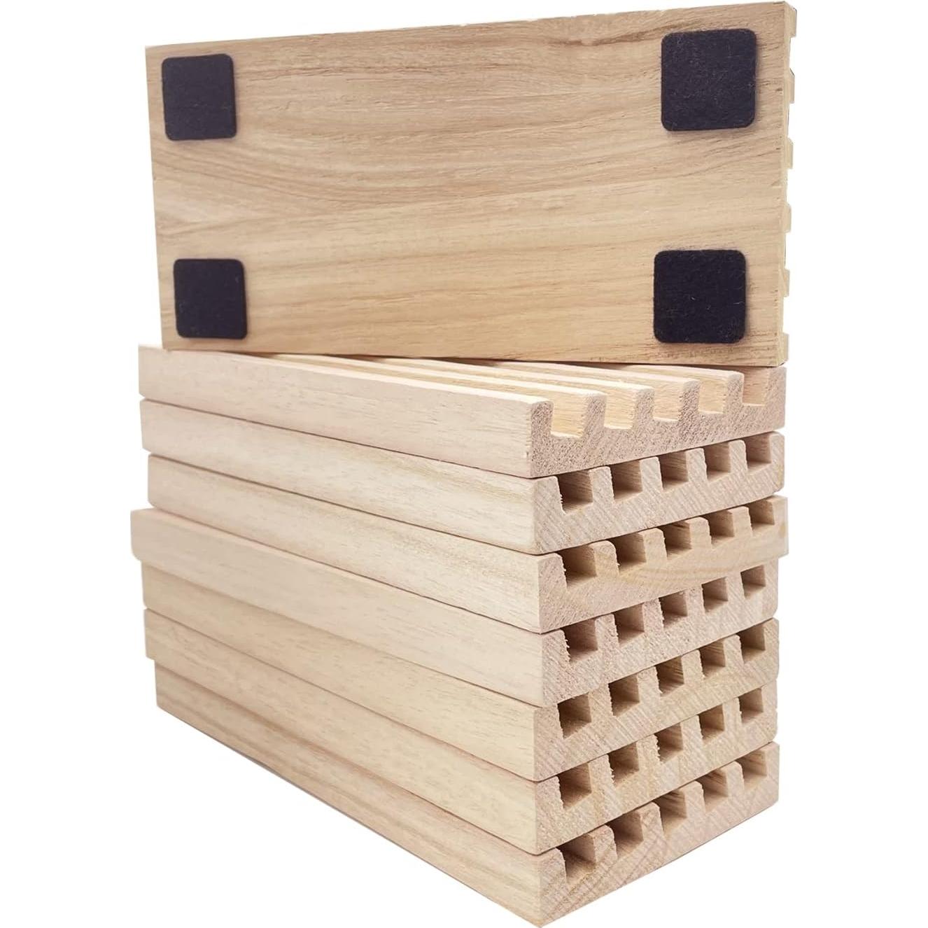 Set de 8 Bandejas de Dominó de Madera SUTIMSHE - Soportes para Fichas
