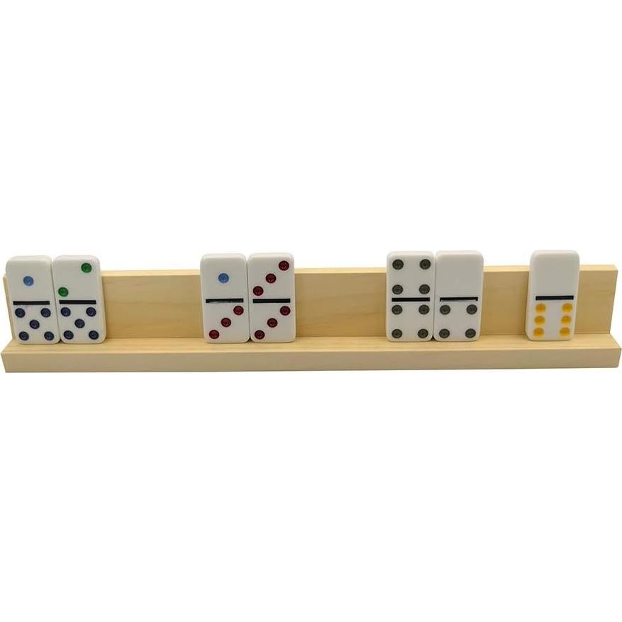 Juego de bandejas de dominó de madera Yuanhe, set de 4