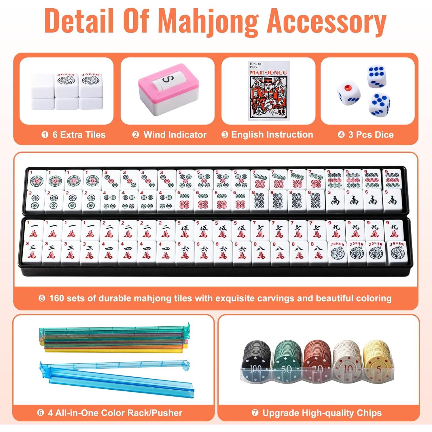 Juego de Fichas de Mahjong Americano PENNYPAN 166 Fichas