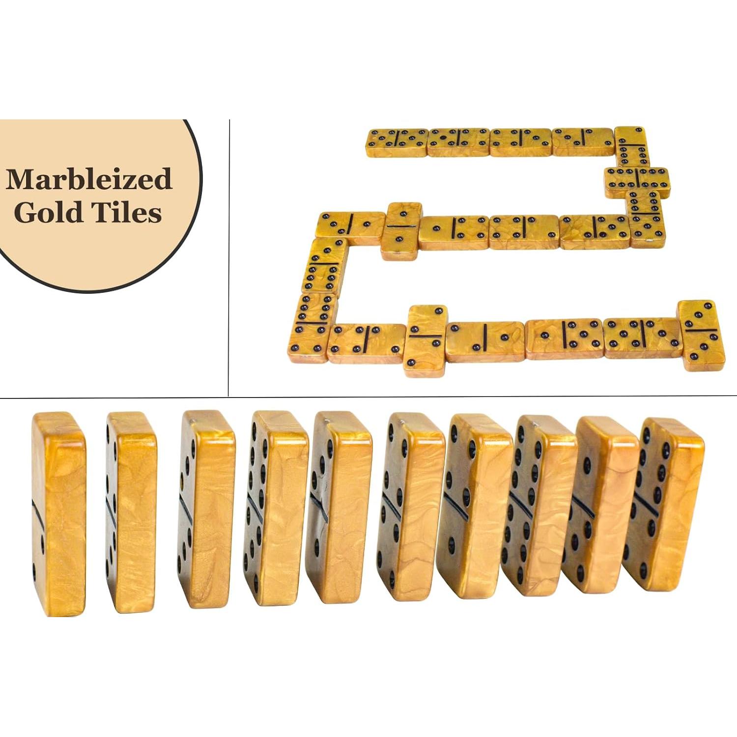 Juego de Dominó Doble 6 Vovotuzzi con 28 Fichas Doradas