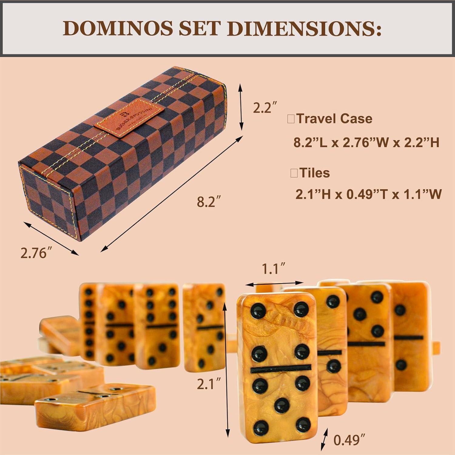 Juego de Dominó Doble 6 Vovotuzzi con 28 Fichas Doradas