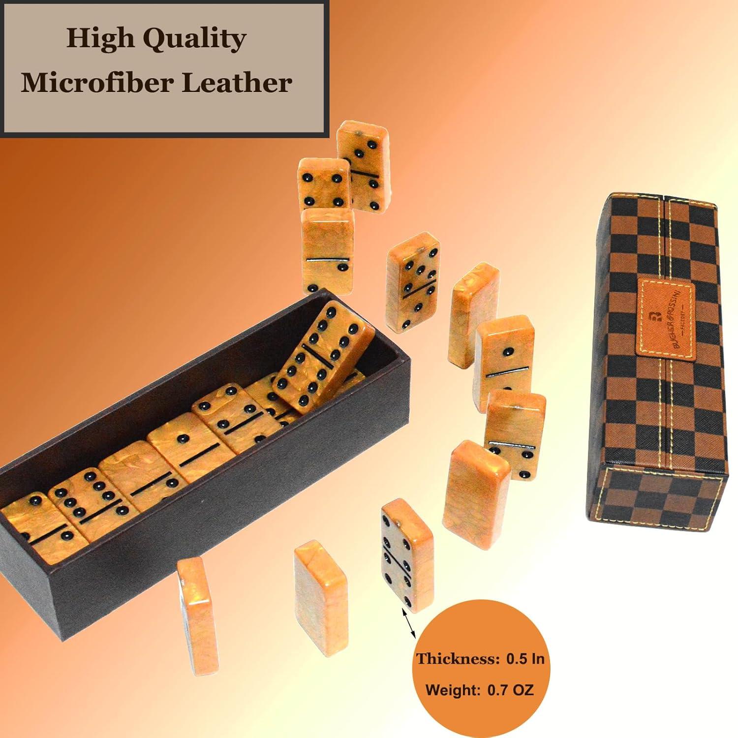 Juego de Dominó Doble 6 Vovotuzzi con 28 Fichas Doradas