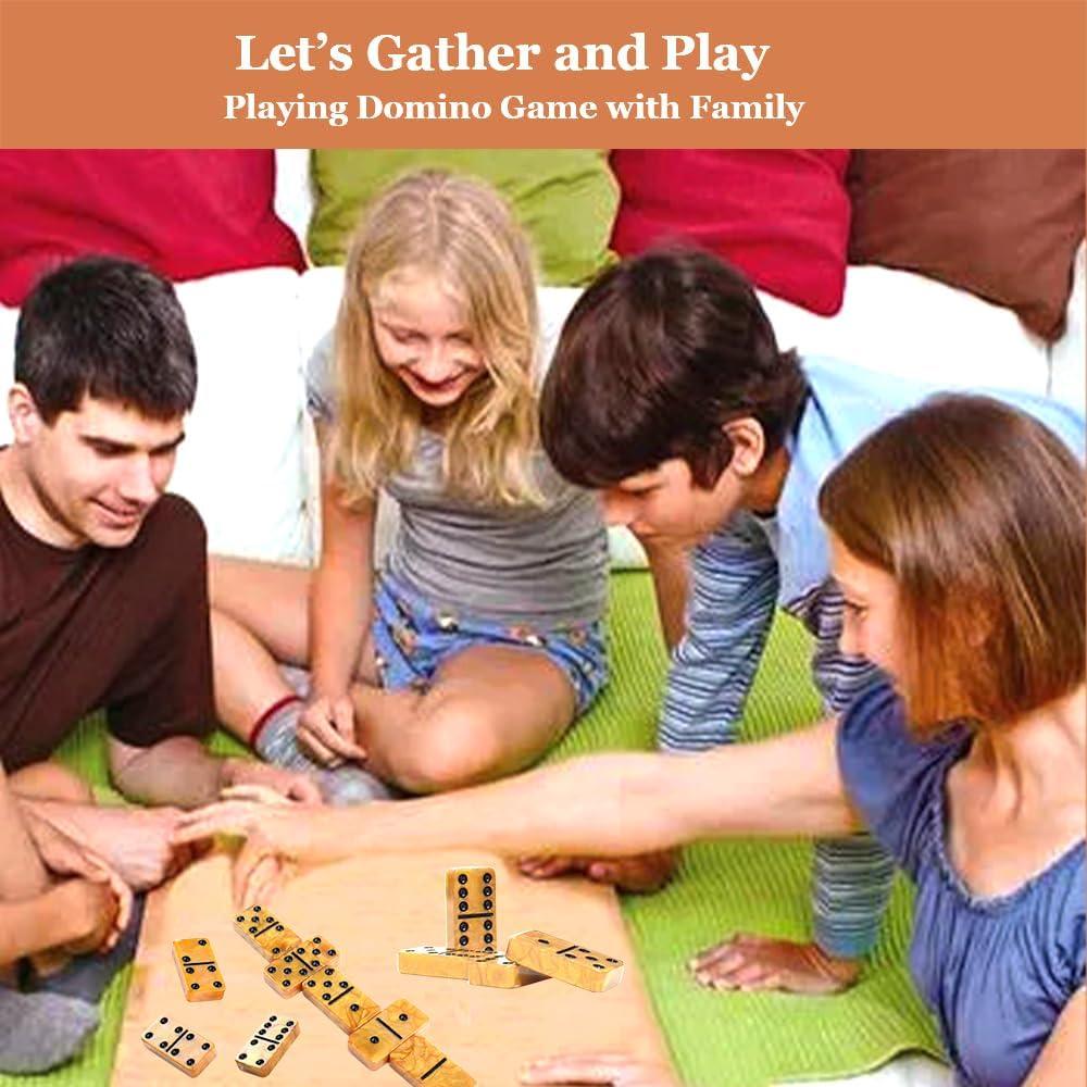 Juego de Dominó Doble 6 Vovotuzzi con 28 Fichas Doradas