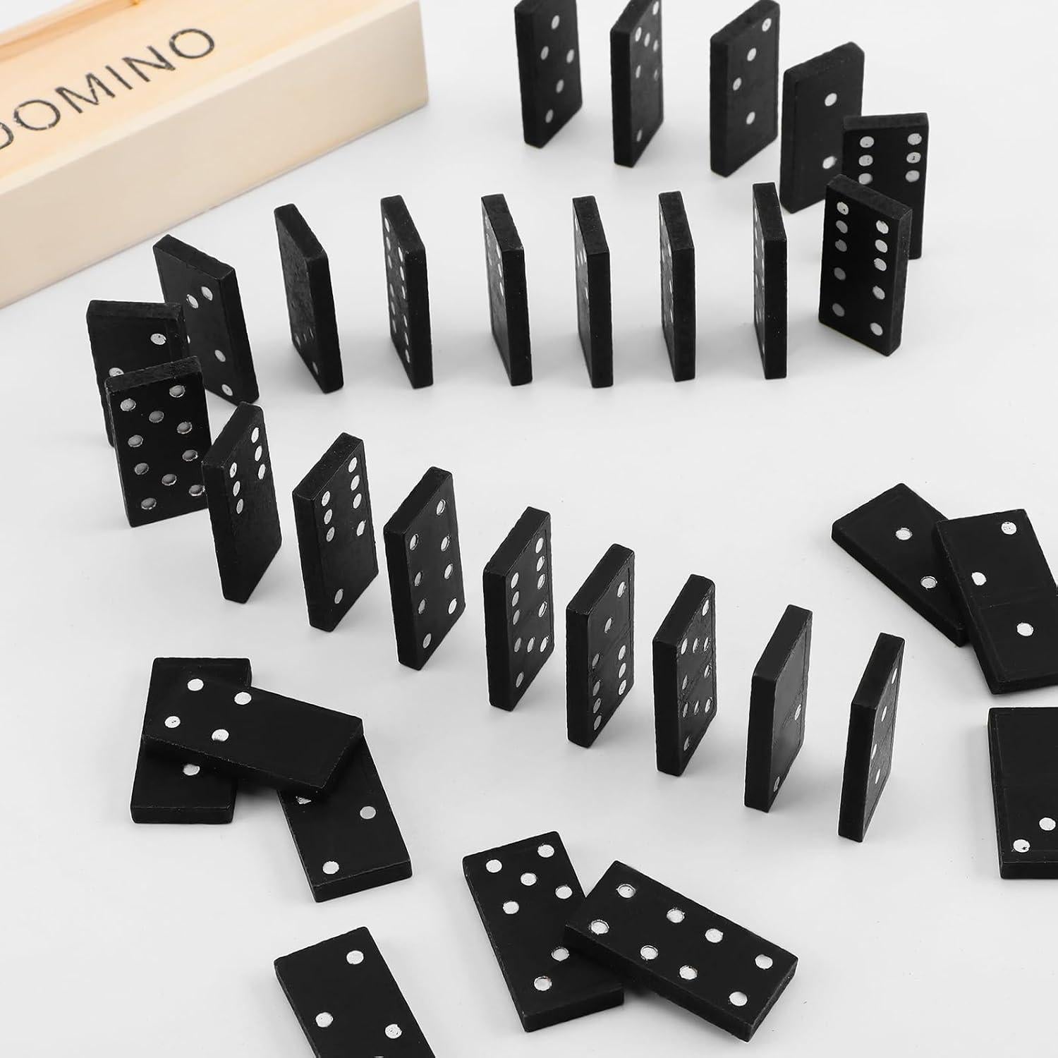 Juego de Dominó Miniatura Hungdao 36 Piezas Madera Clásico