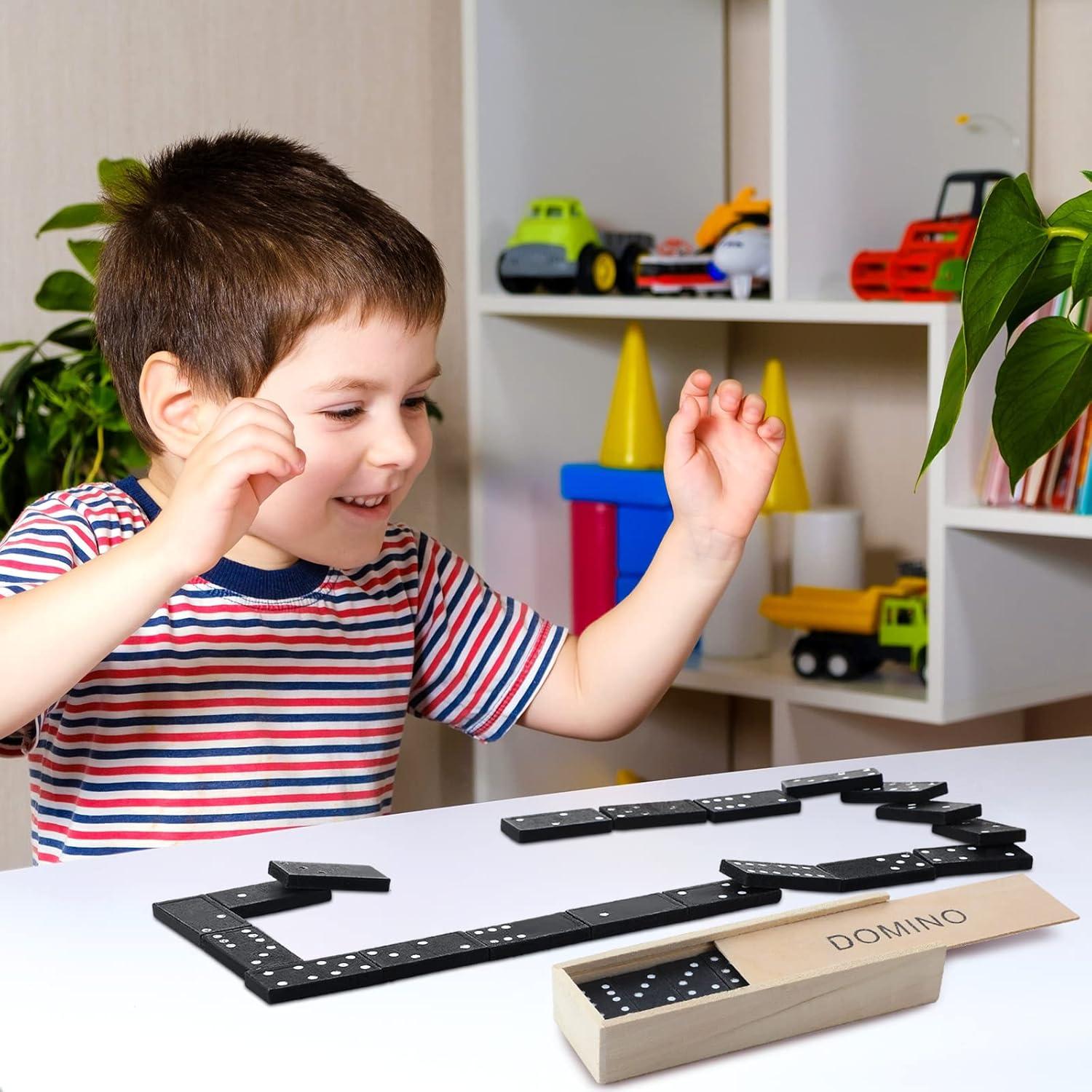 Juego de Dominó Miniatura Hungdao 36 Piezas Madera Clásico