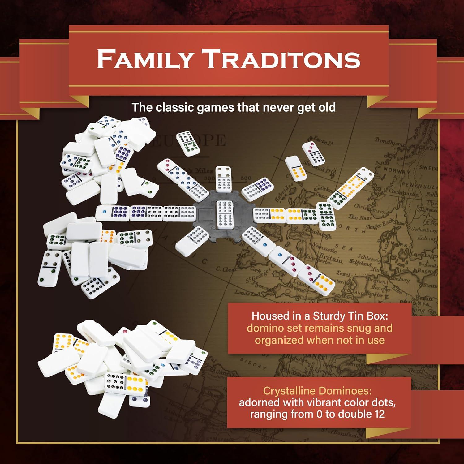 Dominó Doble 12 en Lata Continuum Games - 91 Piezas Cristalinas