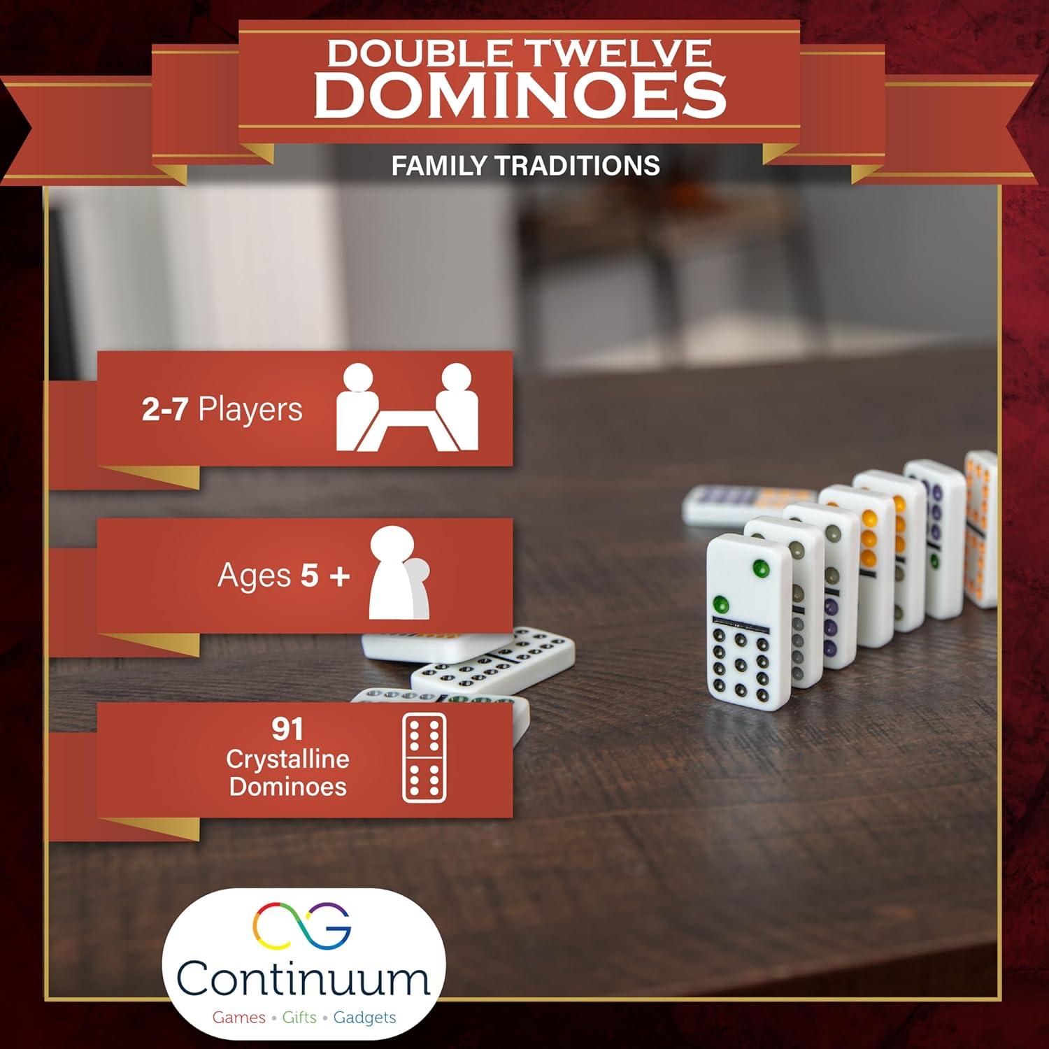 Dominó Doble 12 en Lata Continuum Games - 91 Piezas Cristalinas