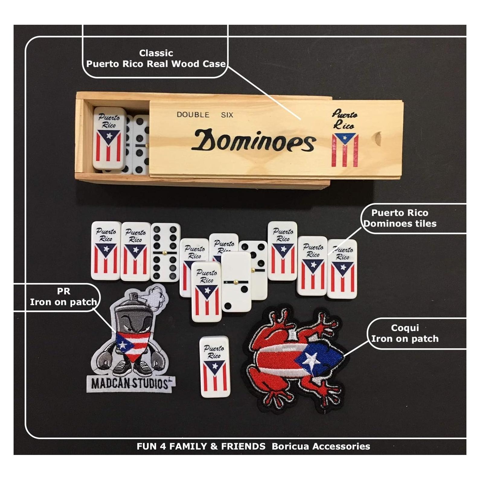 Dominó de la Bandera de Puerto Rico Doble Seis 28 Fichas